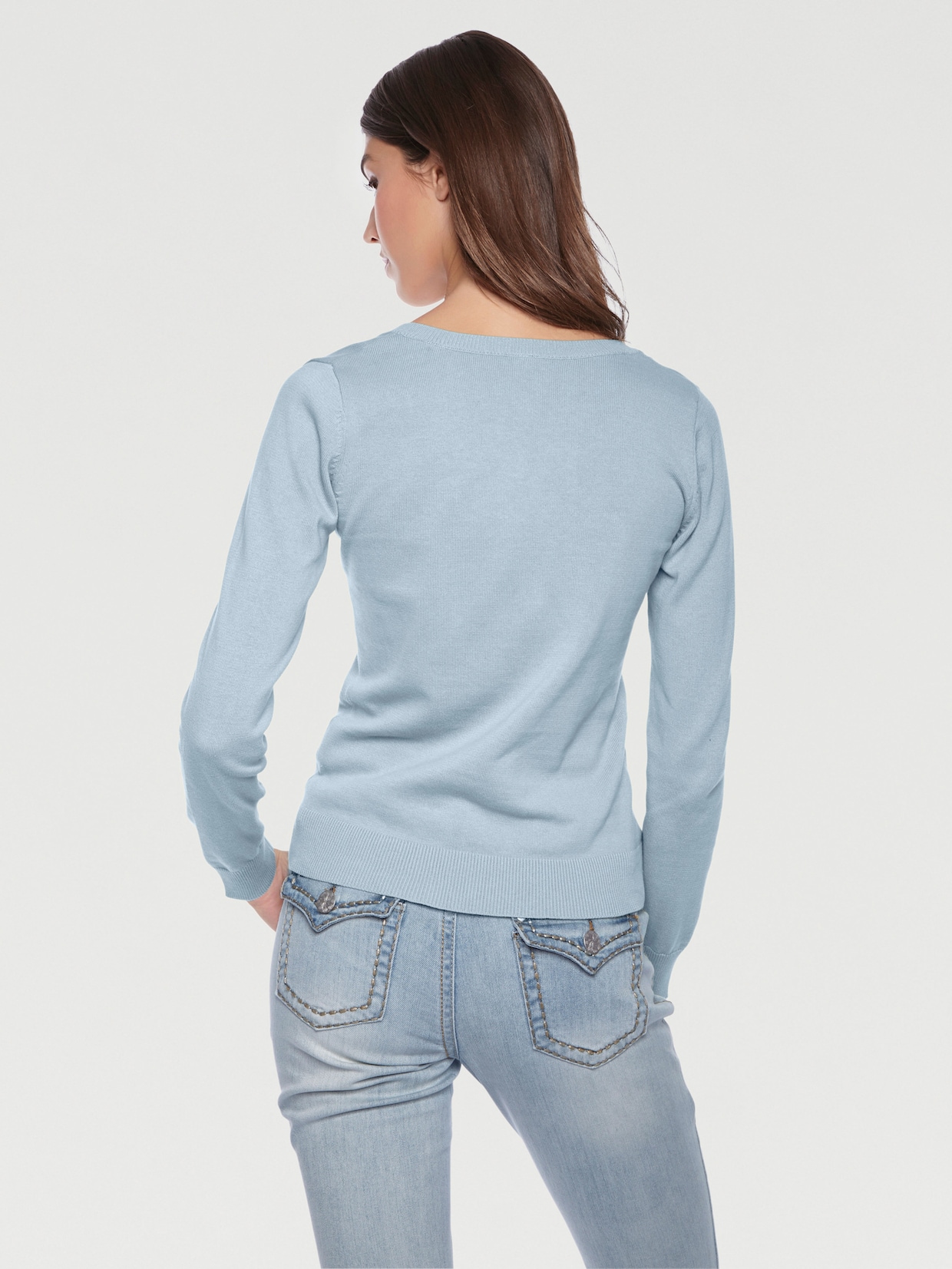 heine Rundhals-Pullover - bleu