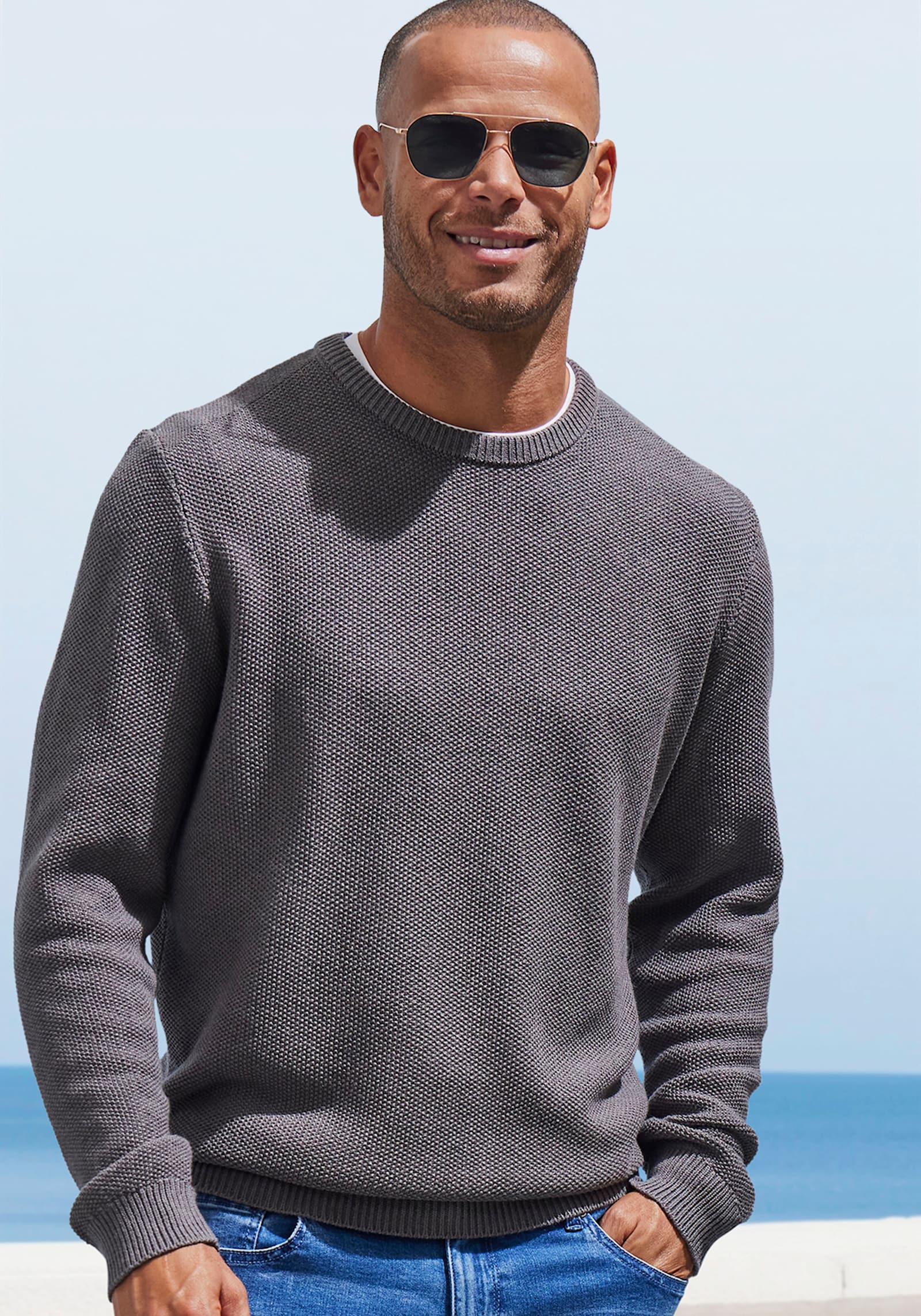 John Devin Strickpullover - grau