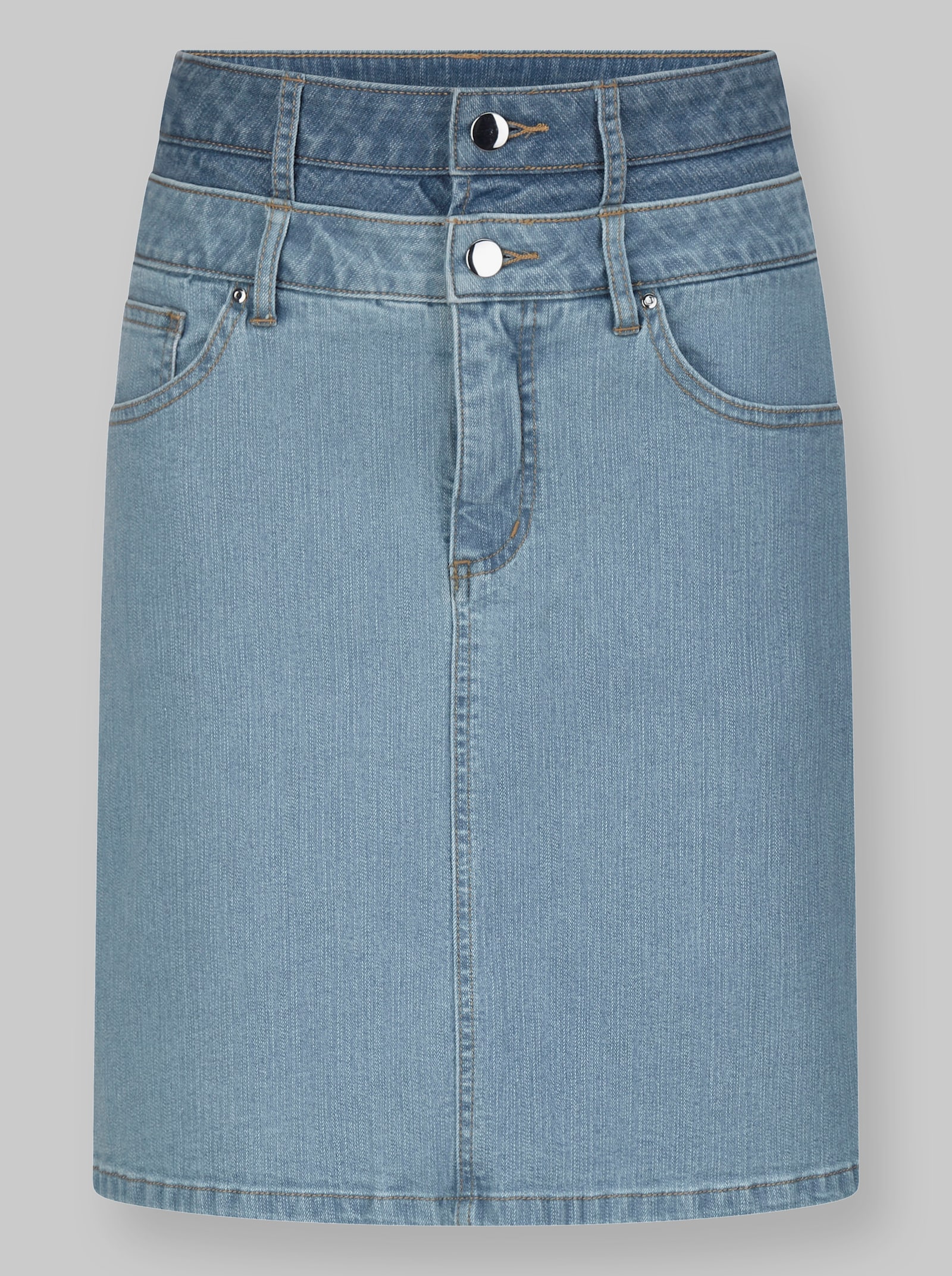 heine Jeansrock mit Doppelbund - blue-bleached
