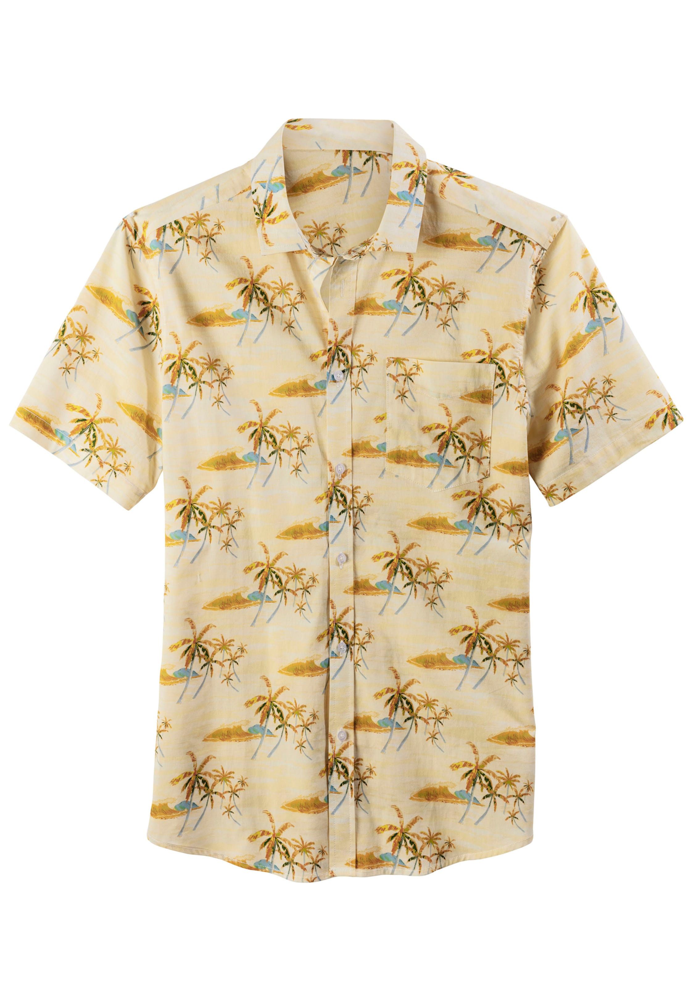 gelb bedruckt günstig Kaufen-Hawaiihemd in gelb-bedruckt von Beachtime. Hawaiihemd in gelb-bedruckt von Beachtime <![CDATA[Luftiges Hawaii-Kurzarmhemd von Beachtime für Herren. Mit normalem Hemdkragen und gerundetem Saum sowie Brusttasche und Passe im Schulterbereich. Ideal für die