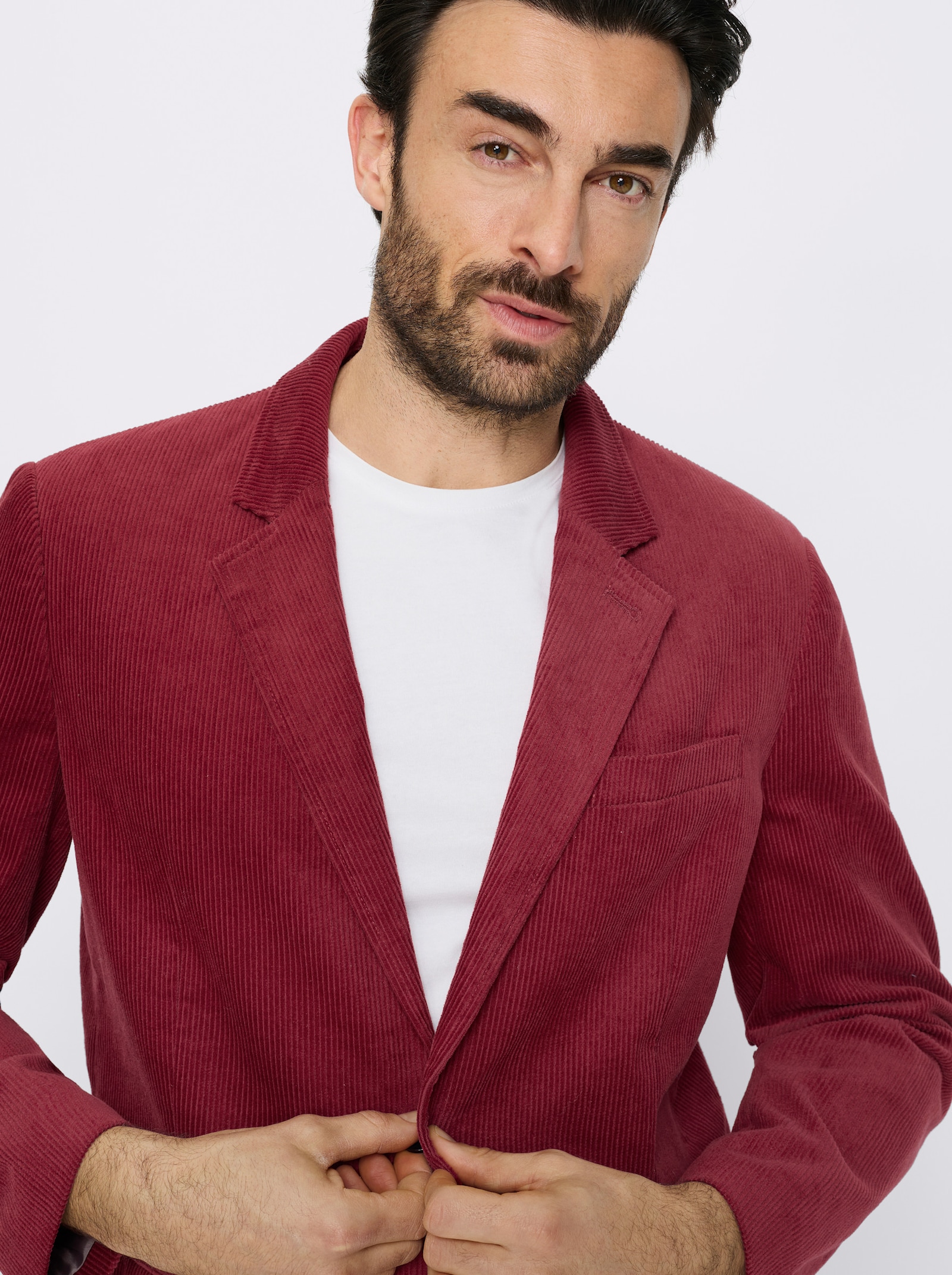Marco Donati Sakko aus Cord, reine Baumwolle - dunkelrot