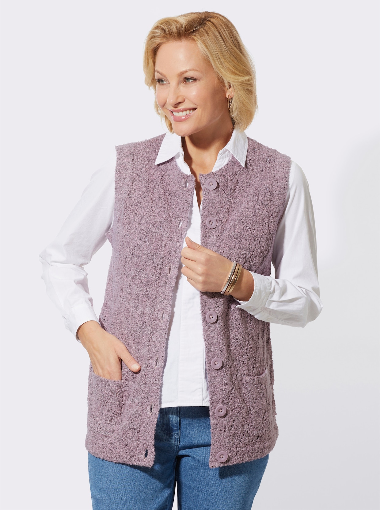 Vest - mauve gemêleerd