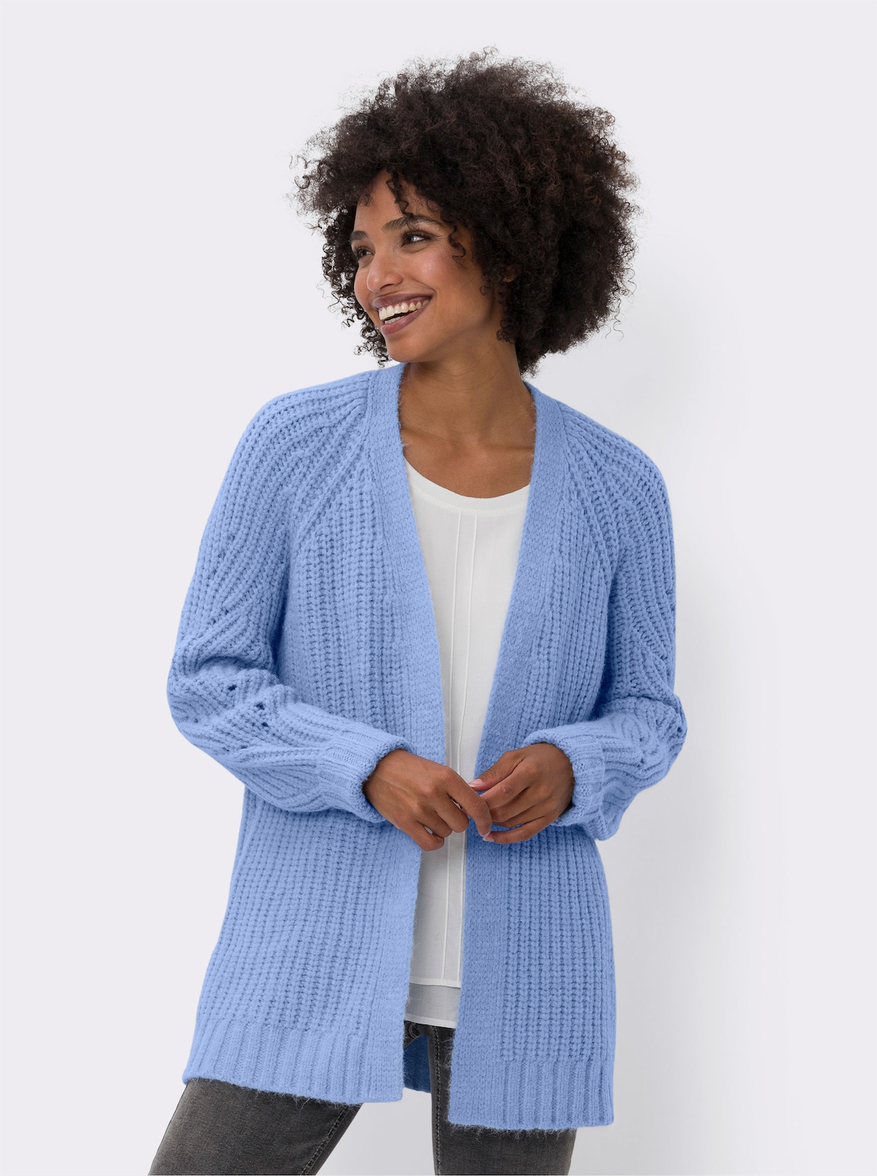 heine Veste en tricot - bleu glacier