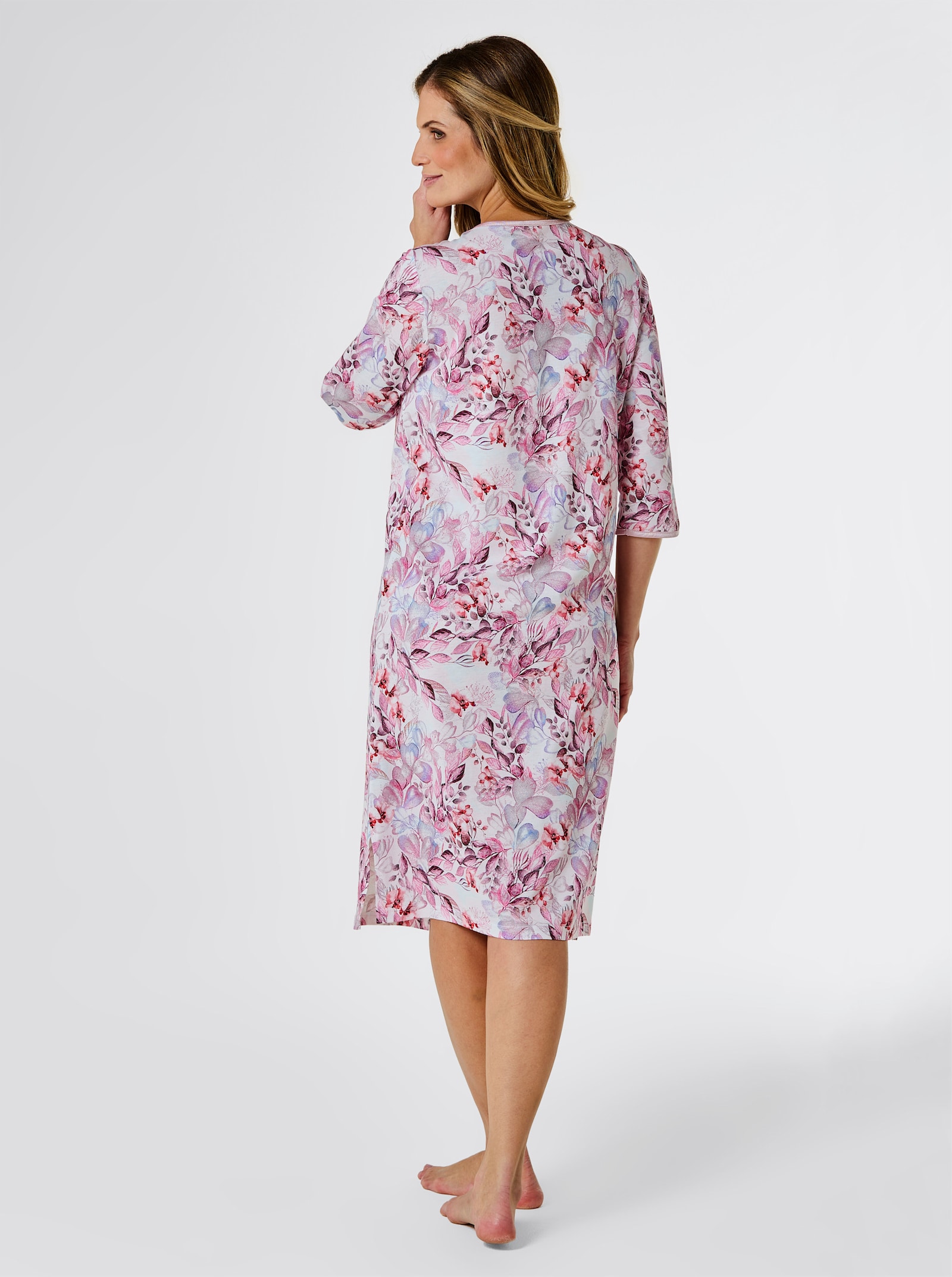 wäschepur Nachthemd - ecru-mauve-bedruckt