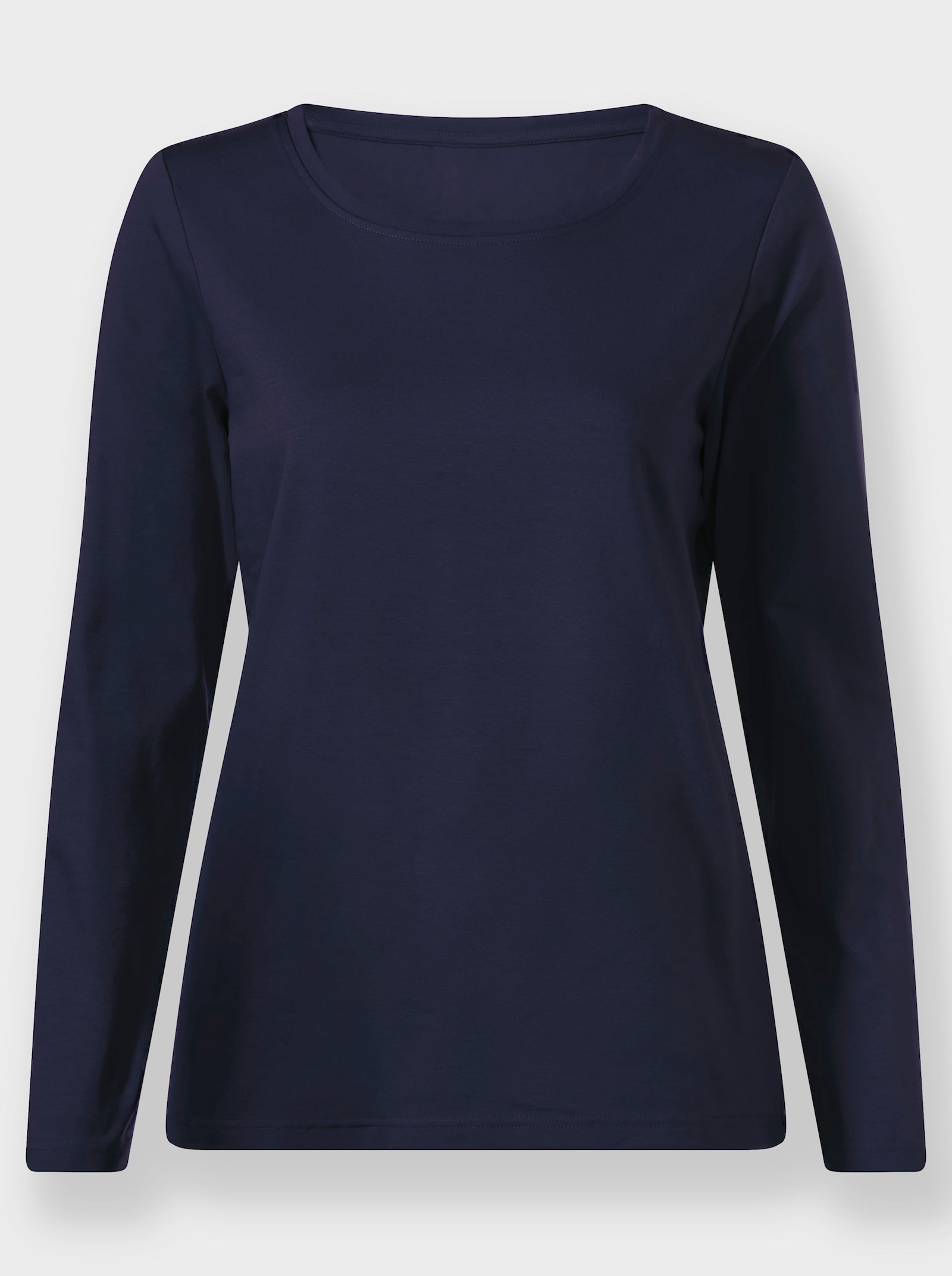 Rundhalsshirt mit zertifizierter Baumwolle - marine
