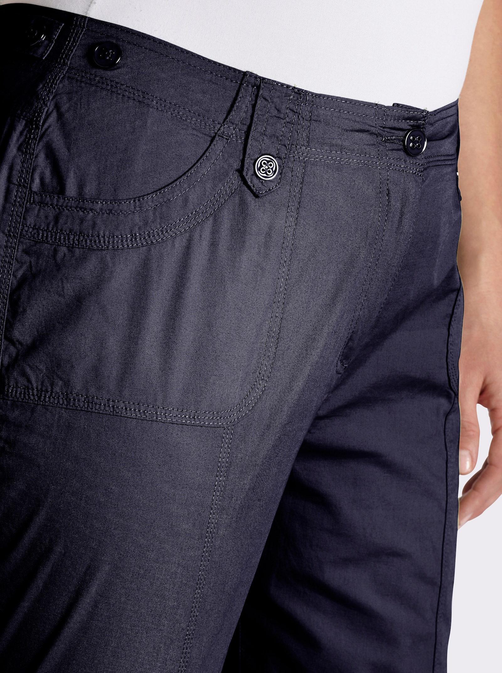 Caprihose mit verstellbarem Bund - marine