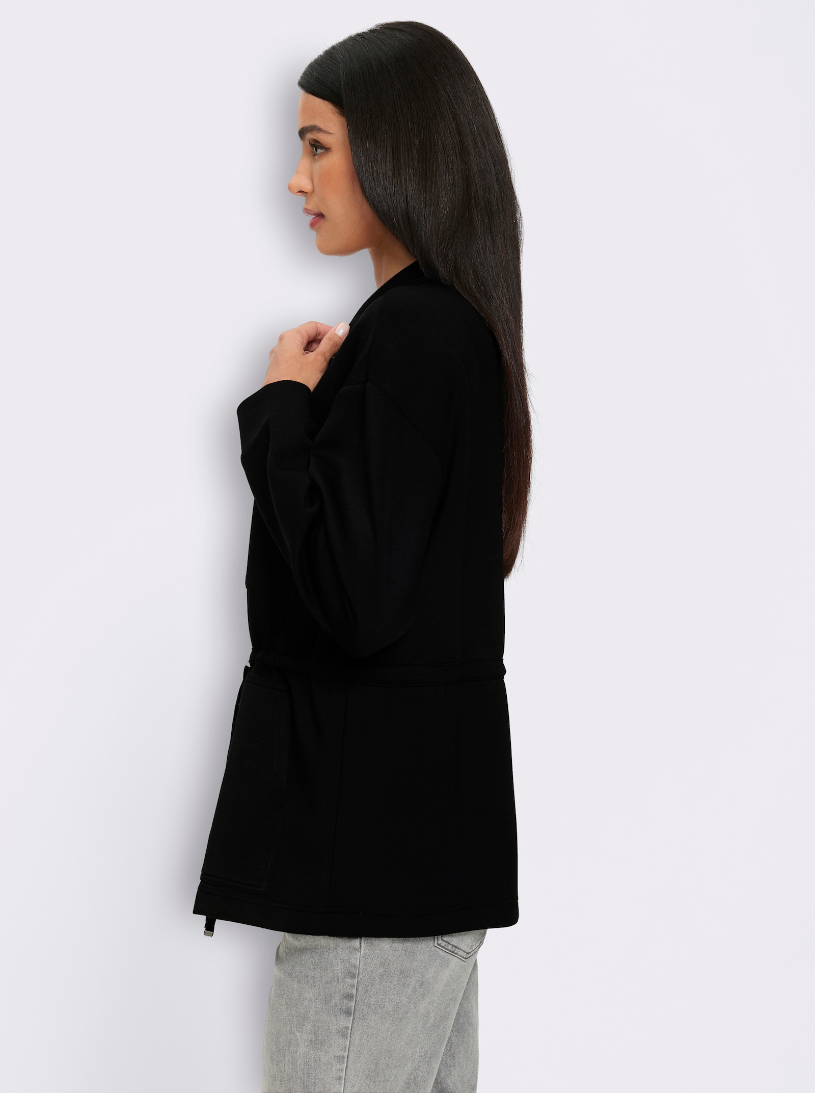 heine Jacke mit Tunnelzug in der Taille - schwarz