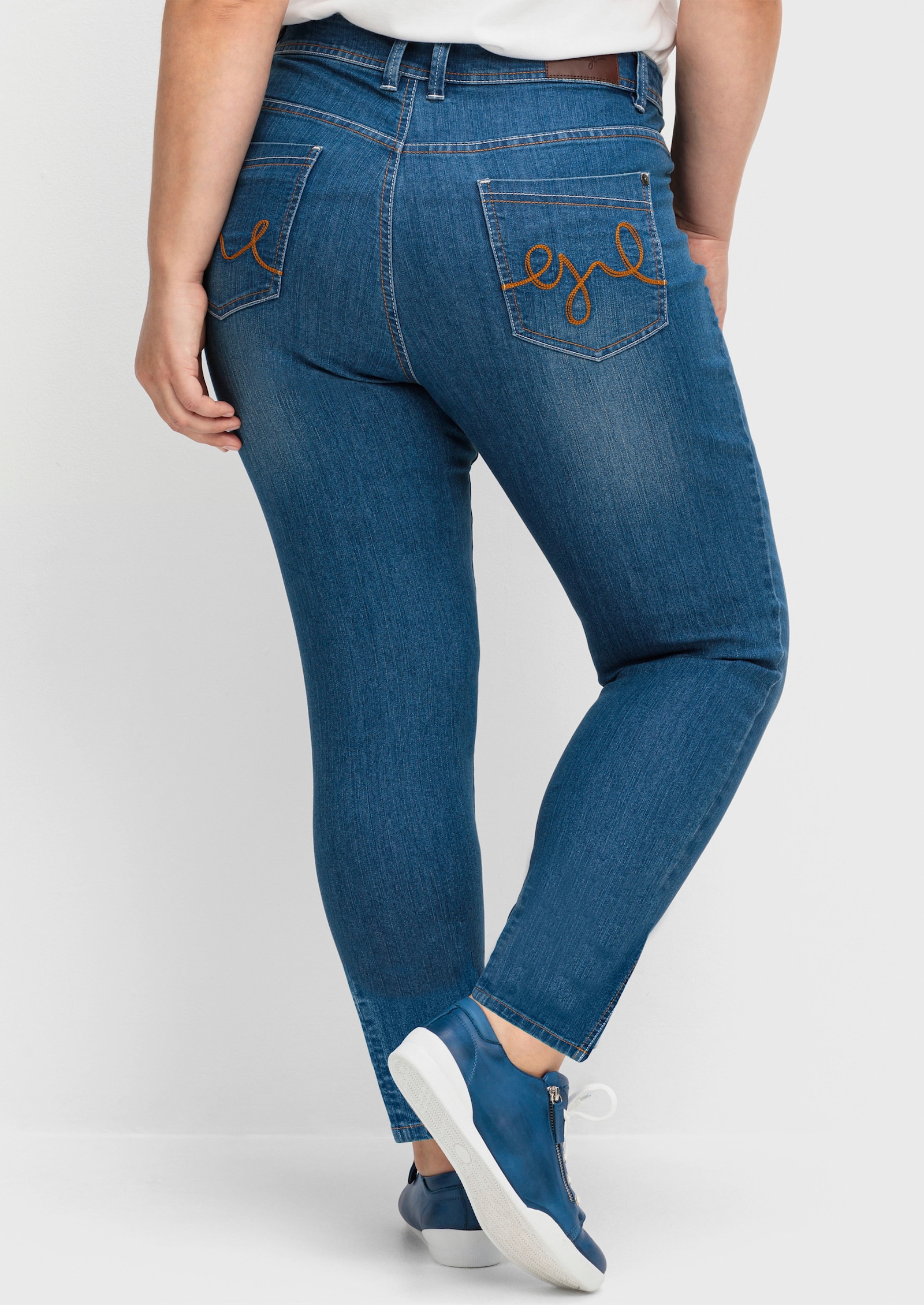 sheego Jeans met contrastnaden - blue denim