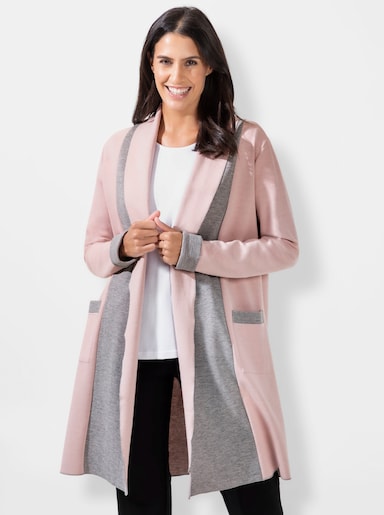 Shirtjacke in Interlock-Jersey-Qualität - altrosé-grau-meliert