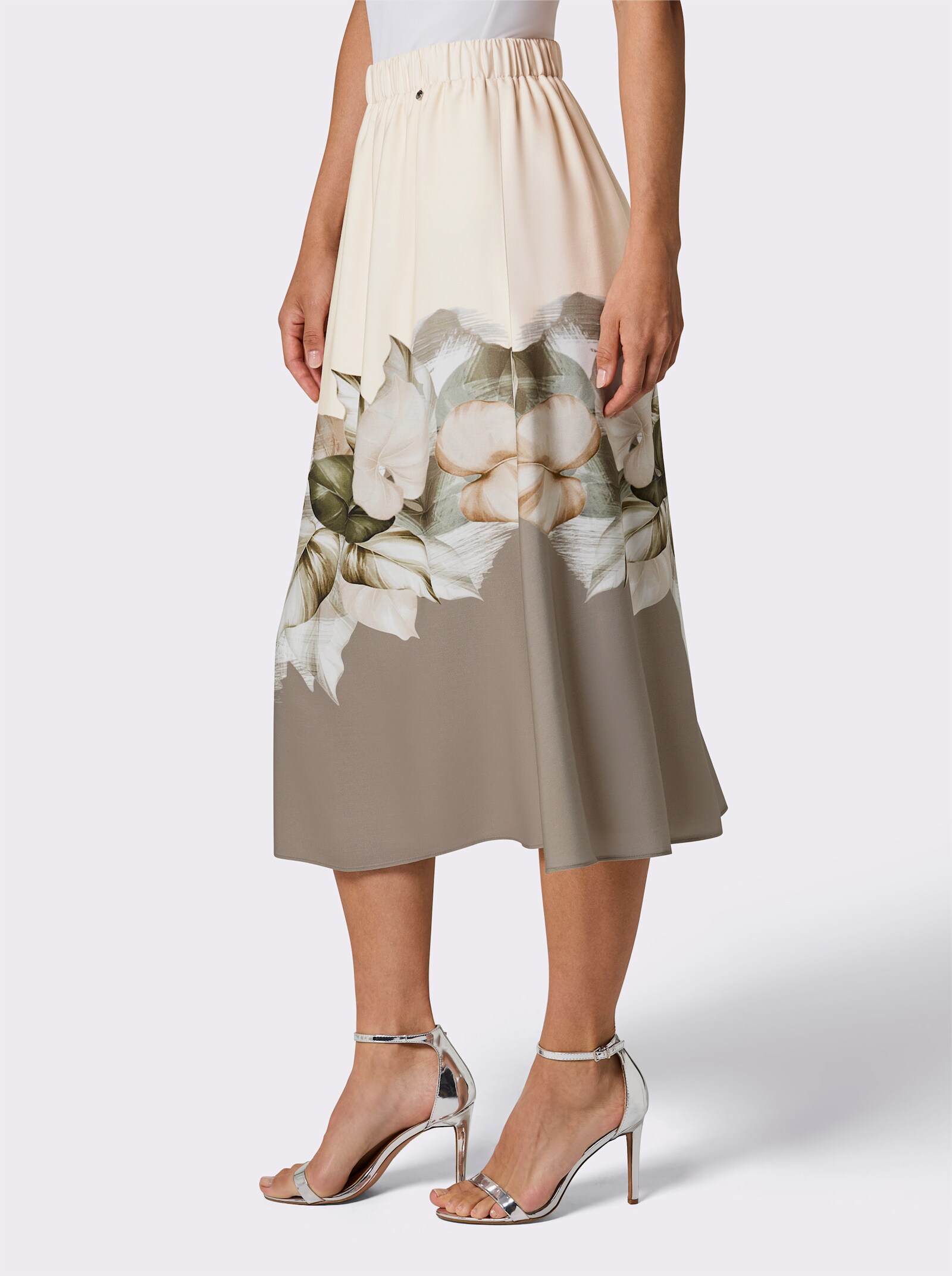 CREATION L PREMIUM Schlupfrock mit Bordüren-Druck - elfenbein-schlamm-bedruckt