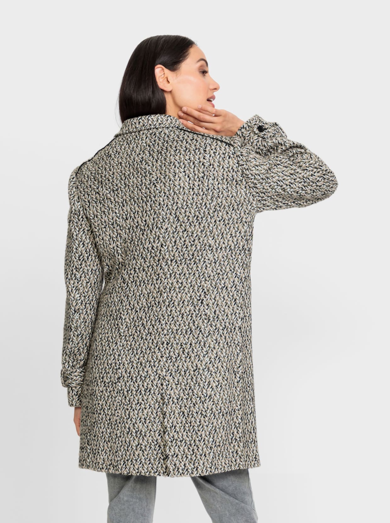heine Veste - kaki-écru à motifs