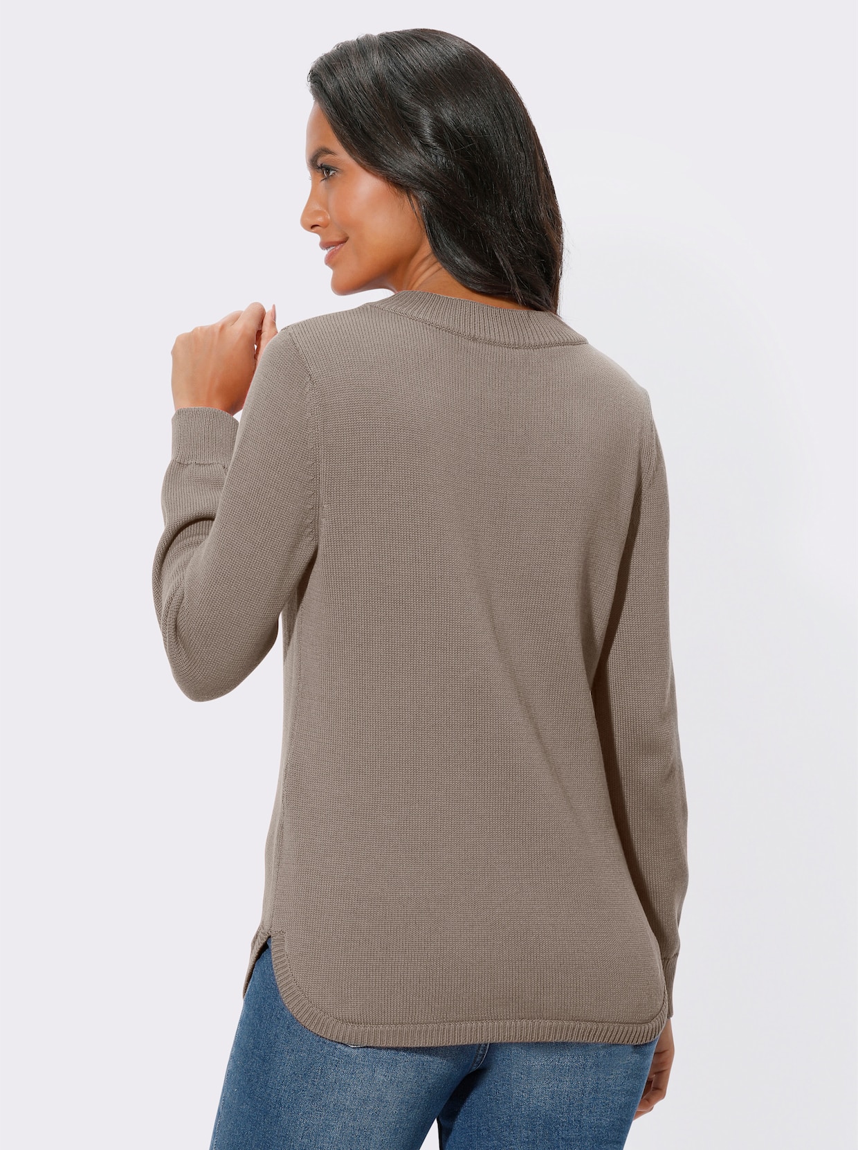 Pullover - taupe-meliert