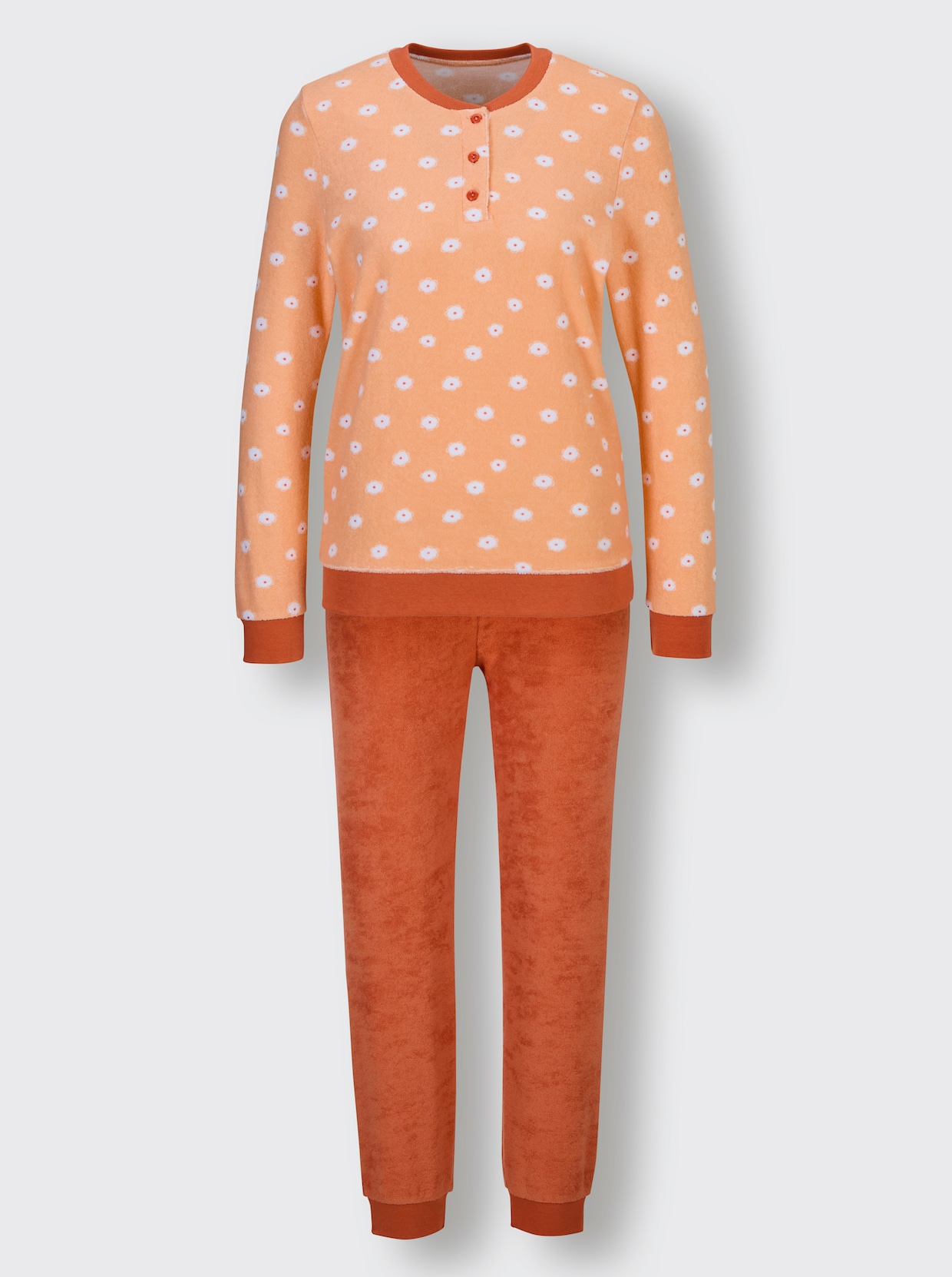 wäschepur Pyjama - apricot/papaja bedrukt