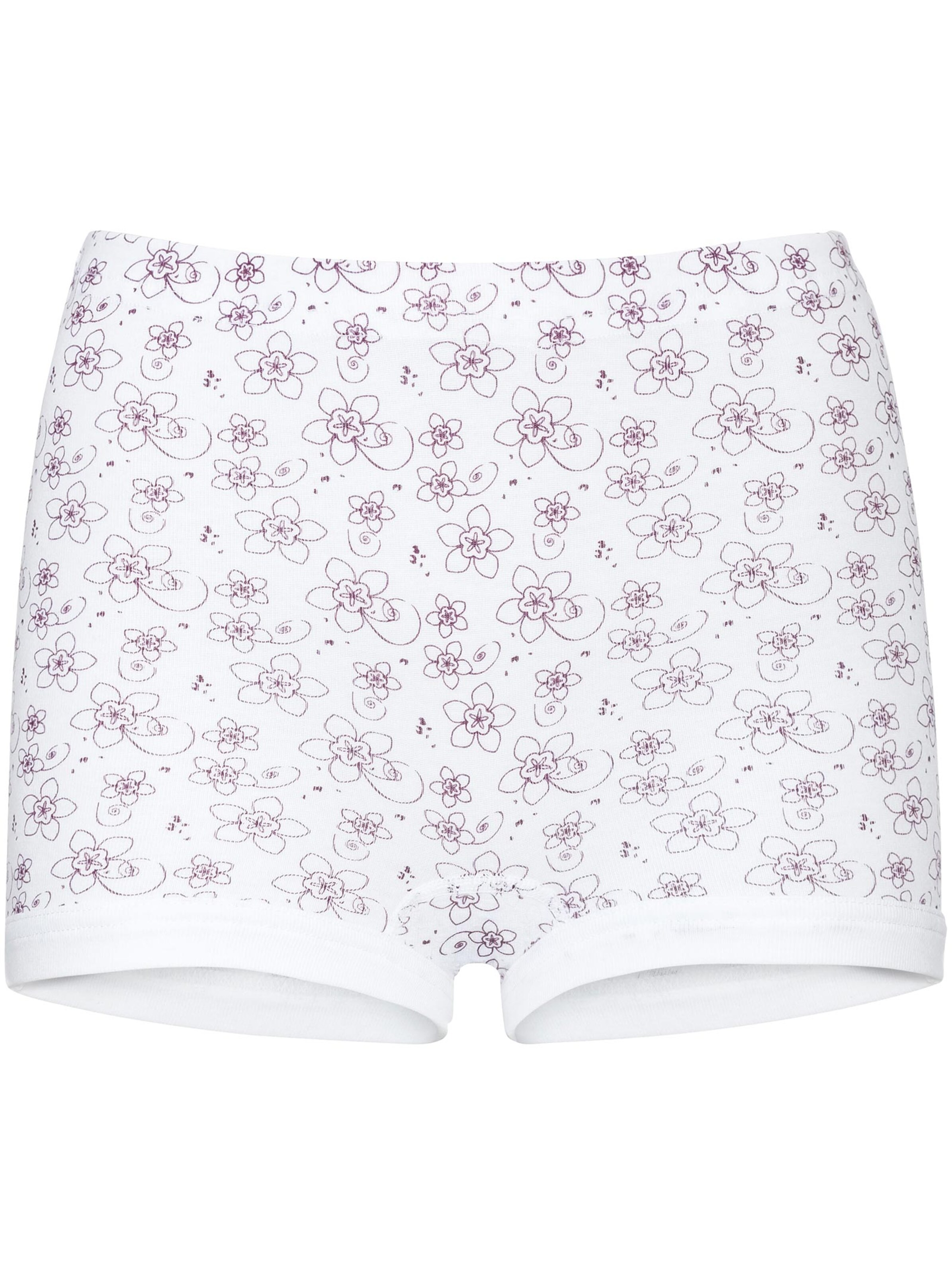 wäschepur Pagenschlüpfer - 3x bordeaux-bedruckt + 2x grau-bedruckt