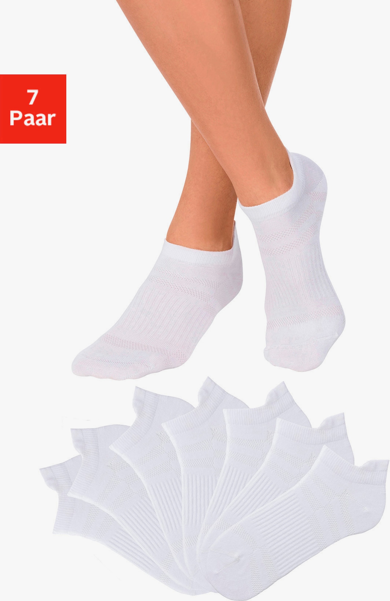 LASCANA ACTIVE Sneakersocken - 7x weiss