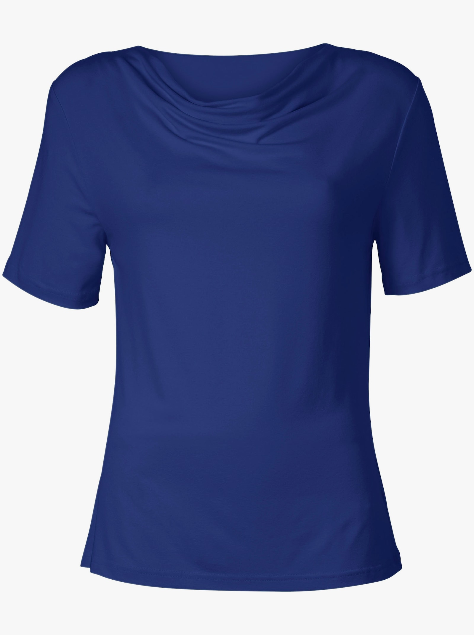 Wasserfallshirt mit kurzen Ärmeln - royalblau