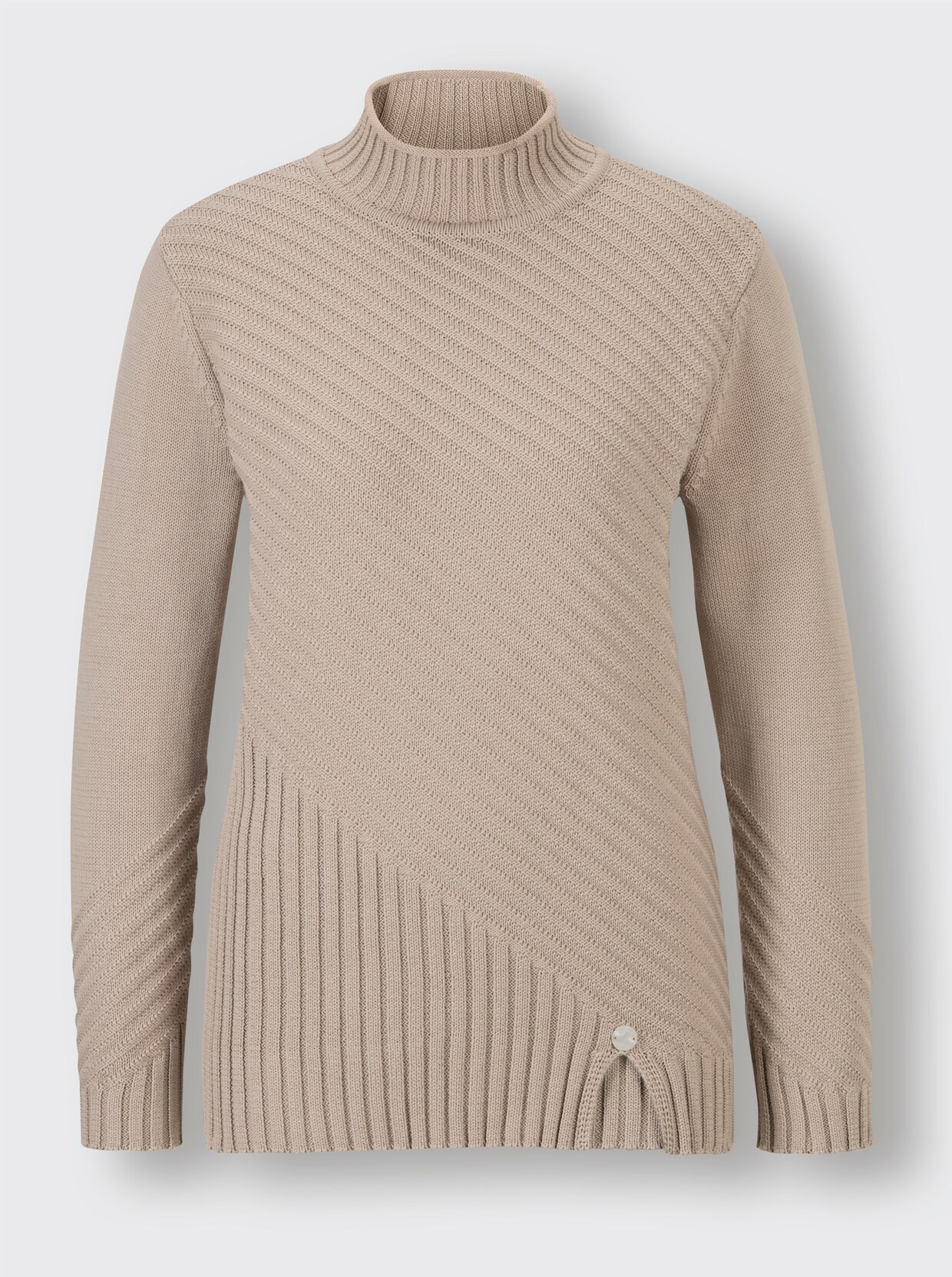 CREATION L PREMIUM Stehkragenpullover - sesam