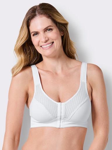 wäschepur Vorderverschluss-BH ohne Bügel - weiß