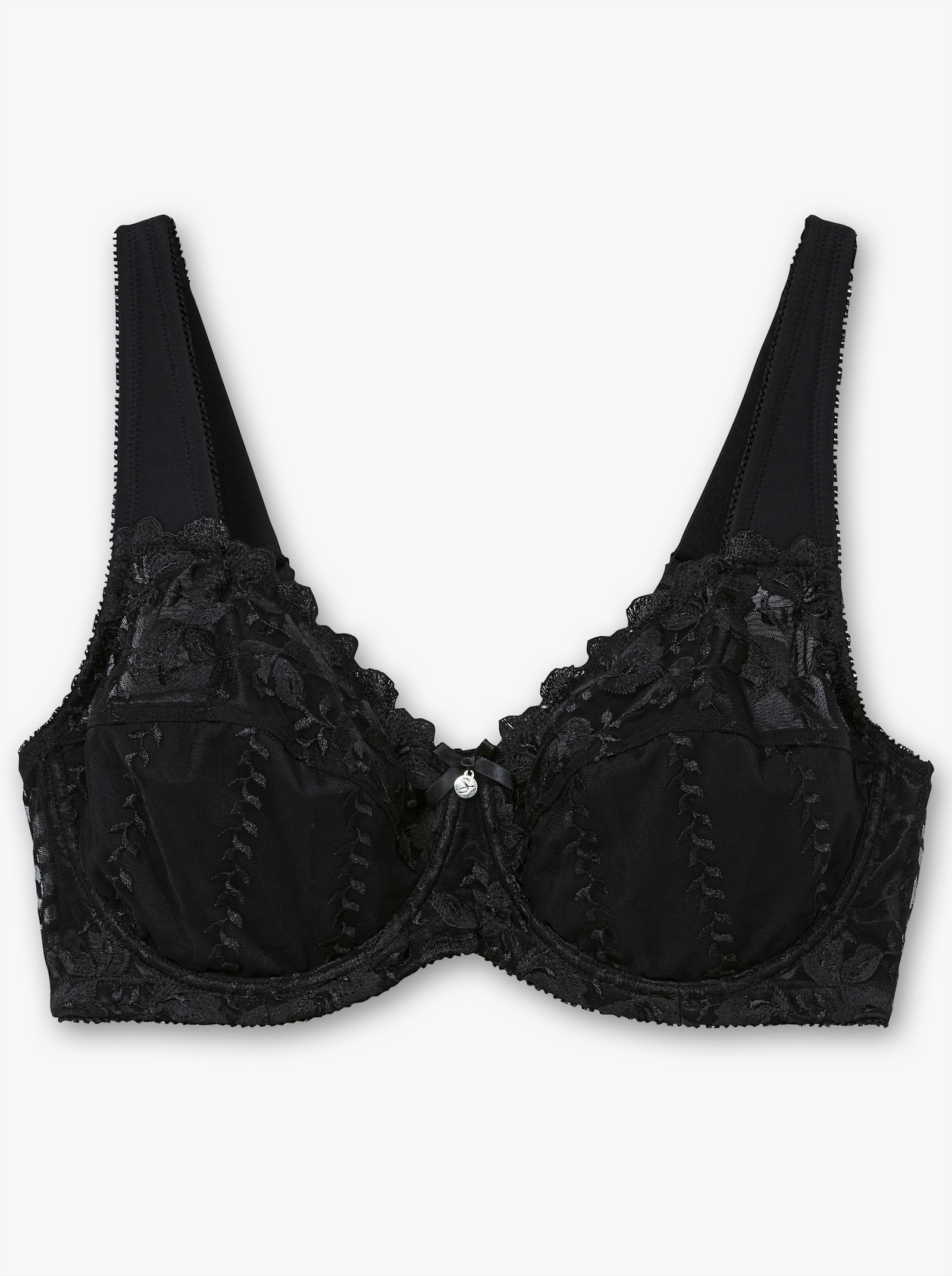 sheego Bügel-BH mit Spitze - schwarz