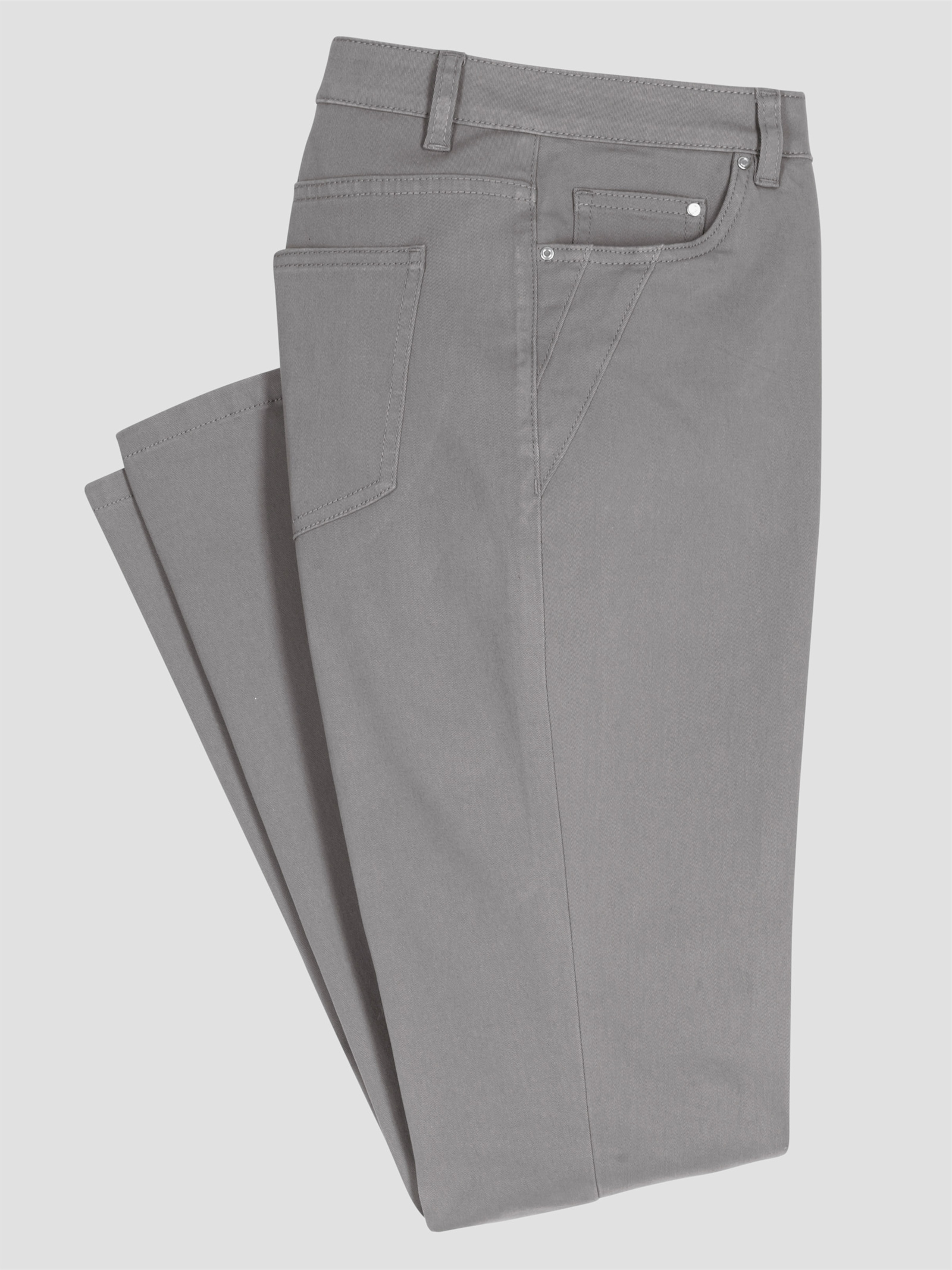 5-Pocket-Jeans mit Ziernähten - steingrau