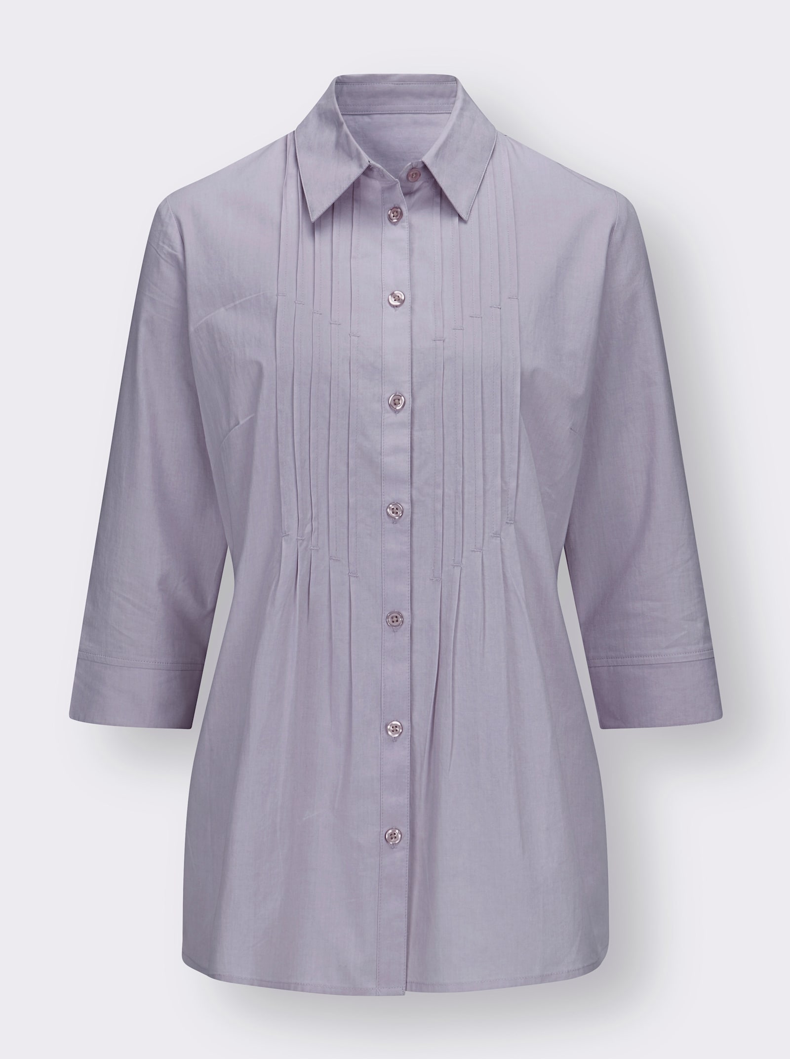 Longbluse mit Biesenverzierung - flieder