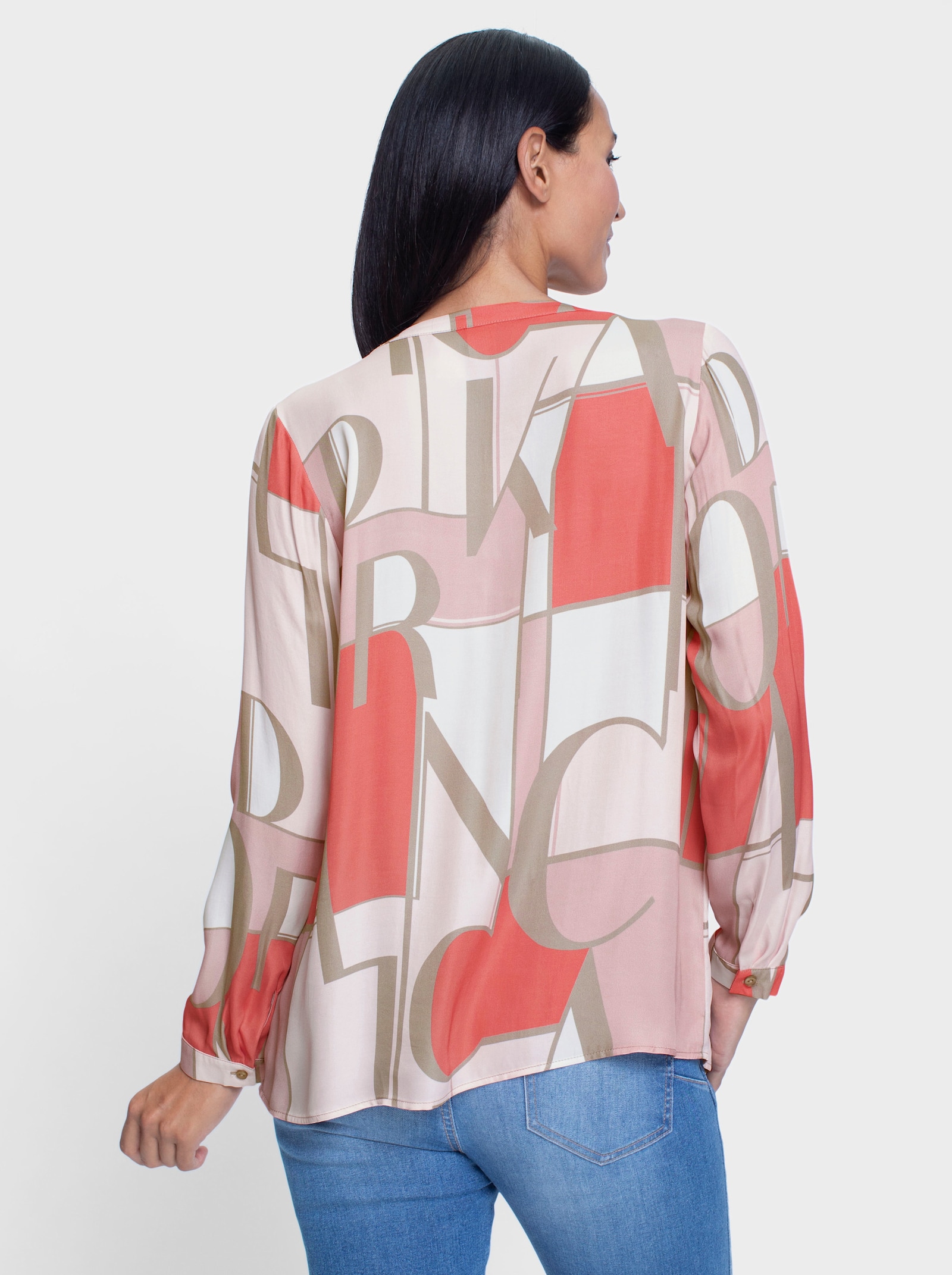 heine Blouse met print om makkelijk aan te trekken - koraal/lichtroze bedrukt