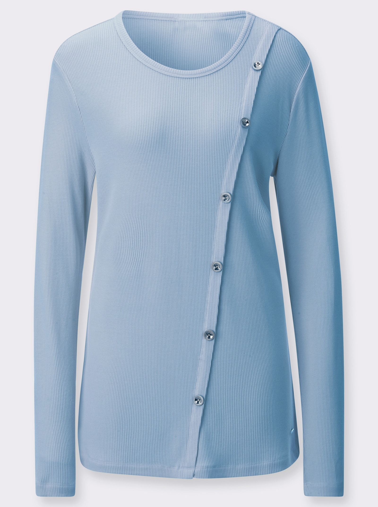 Rundhalsshirt mit langen Ärmeln - eisblau