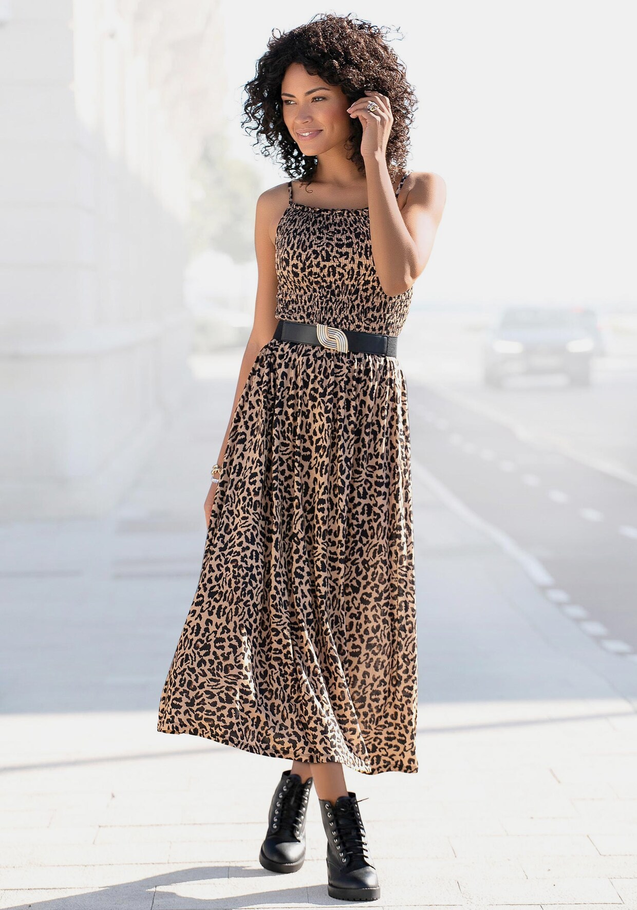 Buffalo Midikleid - leo-bedruckt