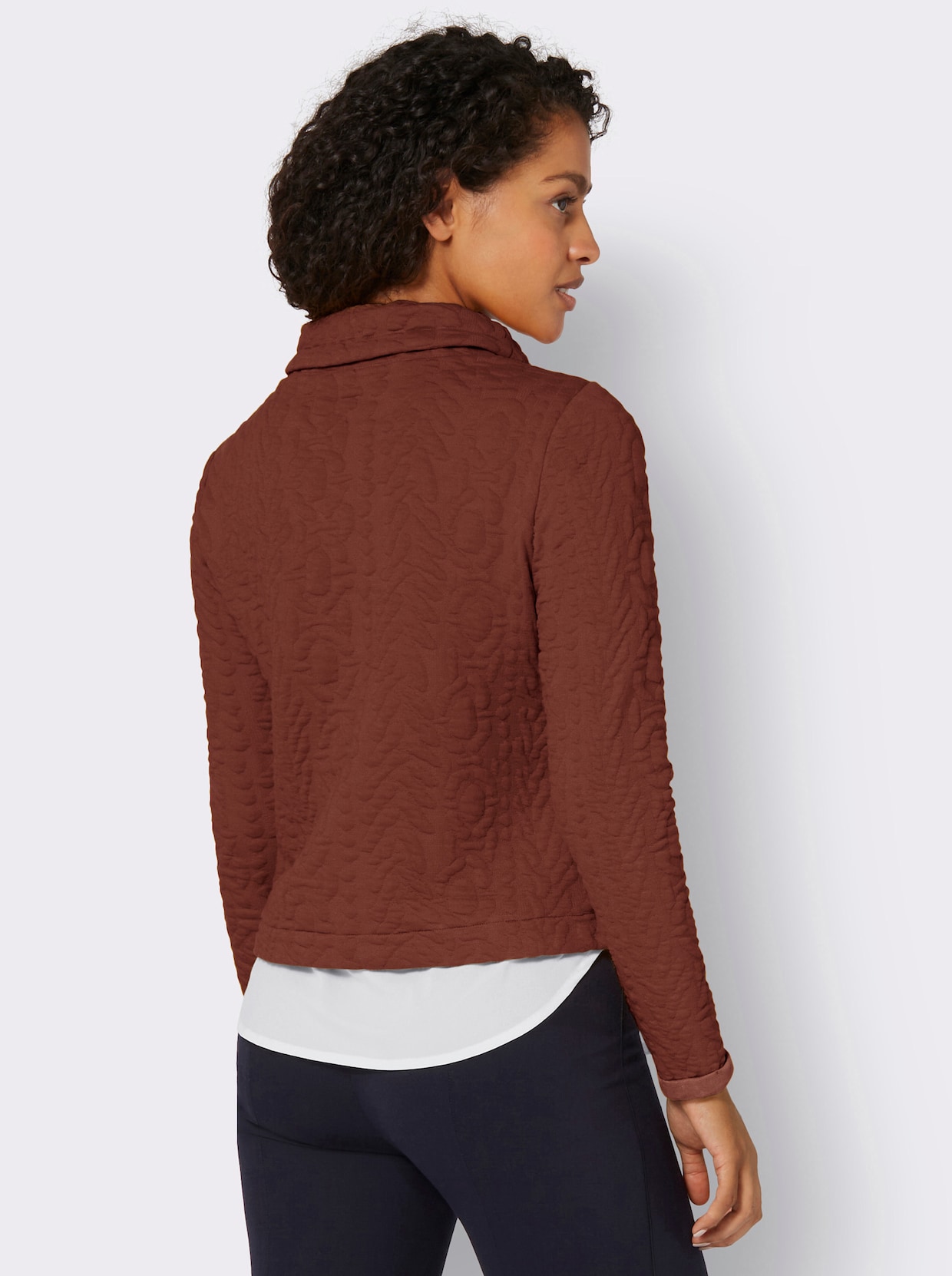 Sweatshirt 2 en 1 - marron rouge