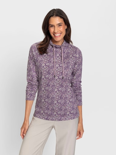 Print-Shirt mit Tunnelzug - feige-mauve-bedruckt