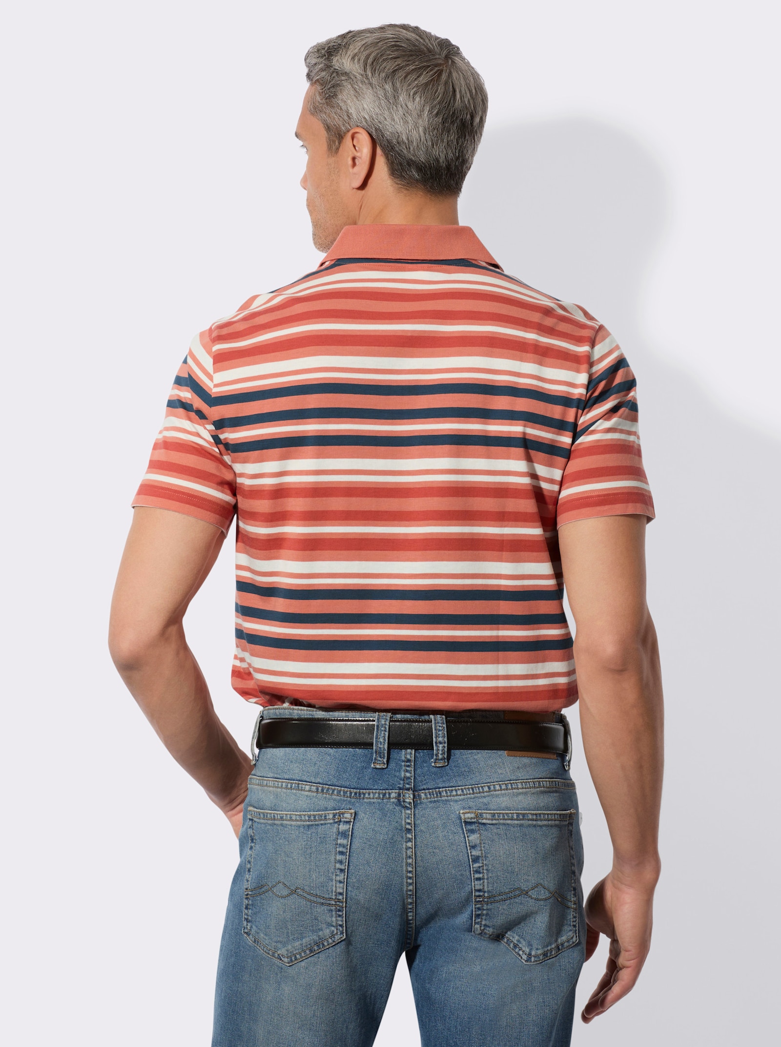 Poloshirt im Ringel-Dessin - terra-dunkelblau-geringelt