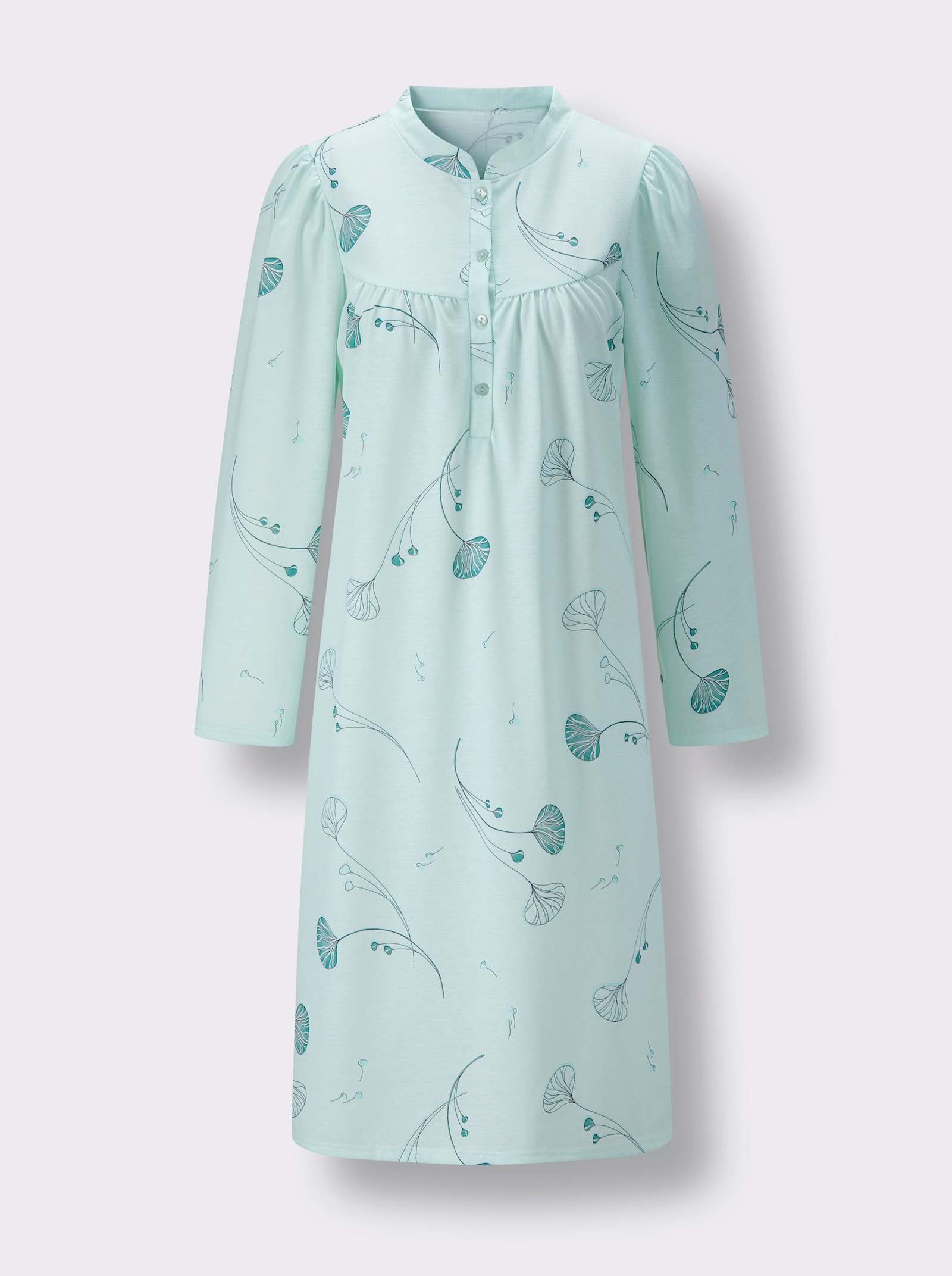 wäschepur Nachthemd in A-Linie - kalkmint-bedruckt