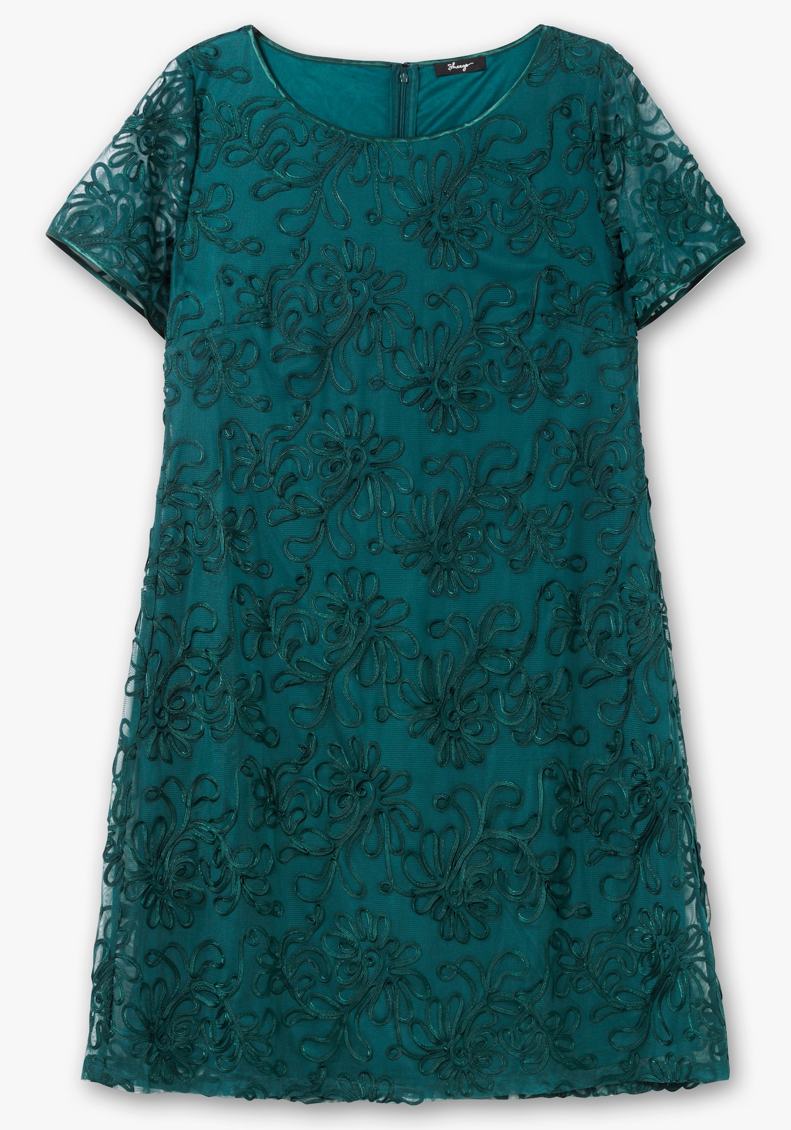 sheego Cocktailkleid mit Zierborten - petrol