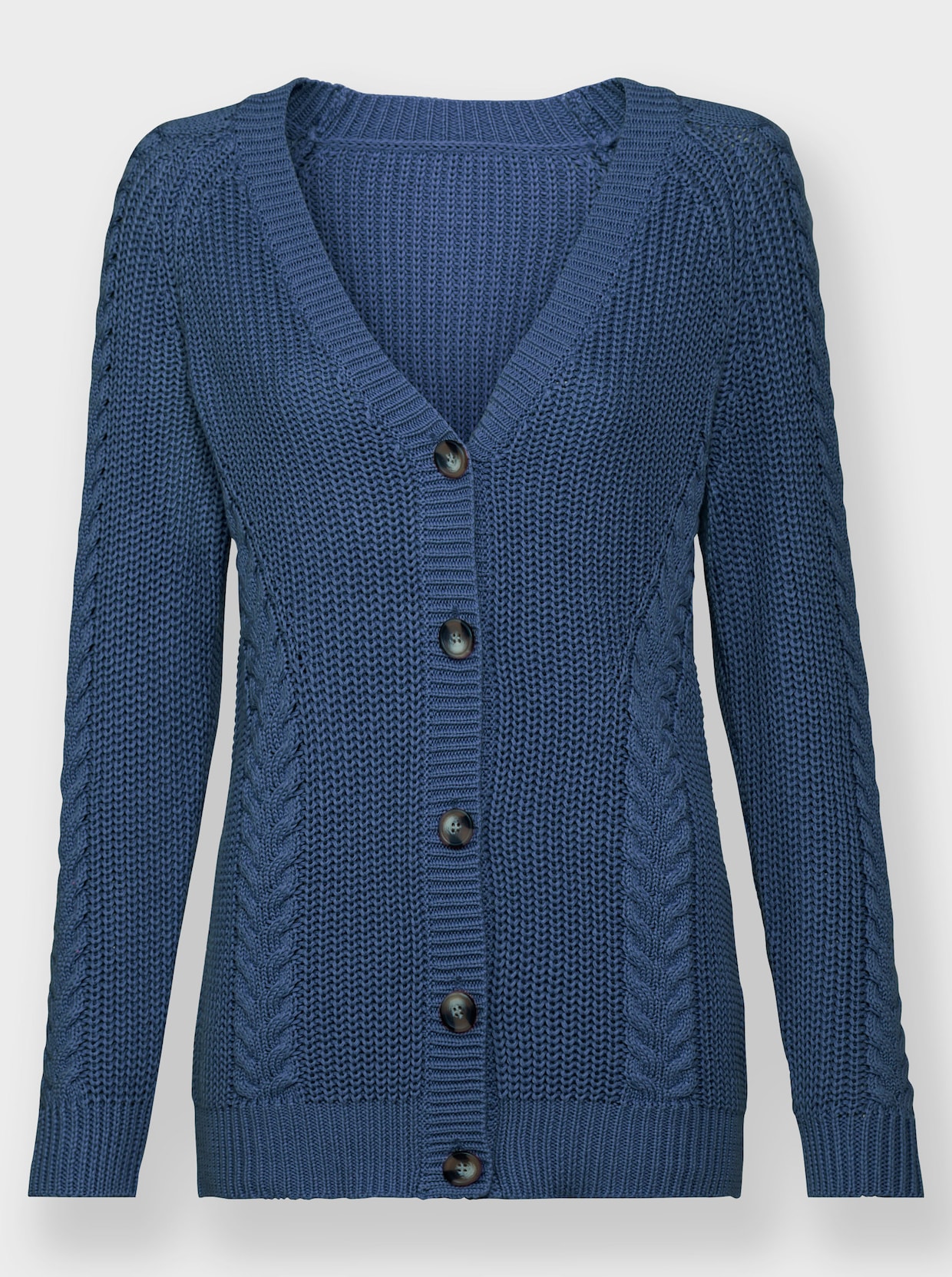 Strickjacke - jeansblau