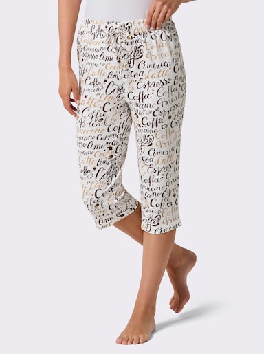 wäschepur Capri-Hose - ecru-schoko-bedruckt