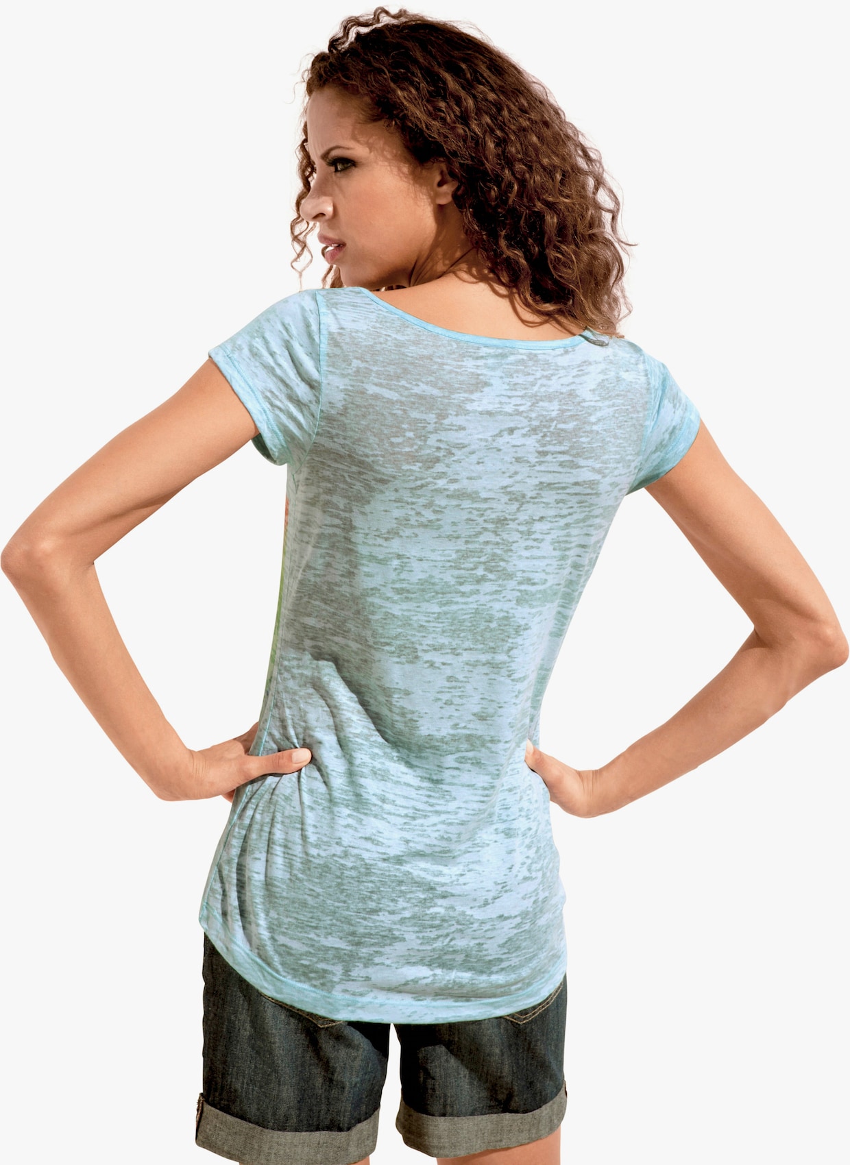 heine Shirt met korte mouwen - bont