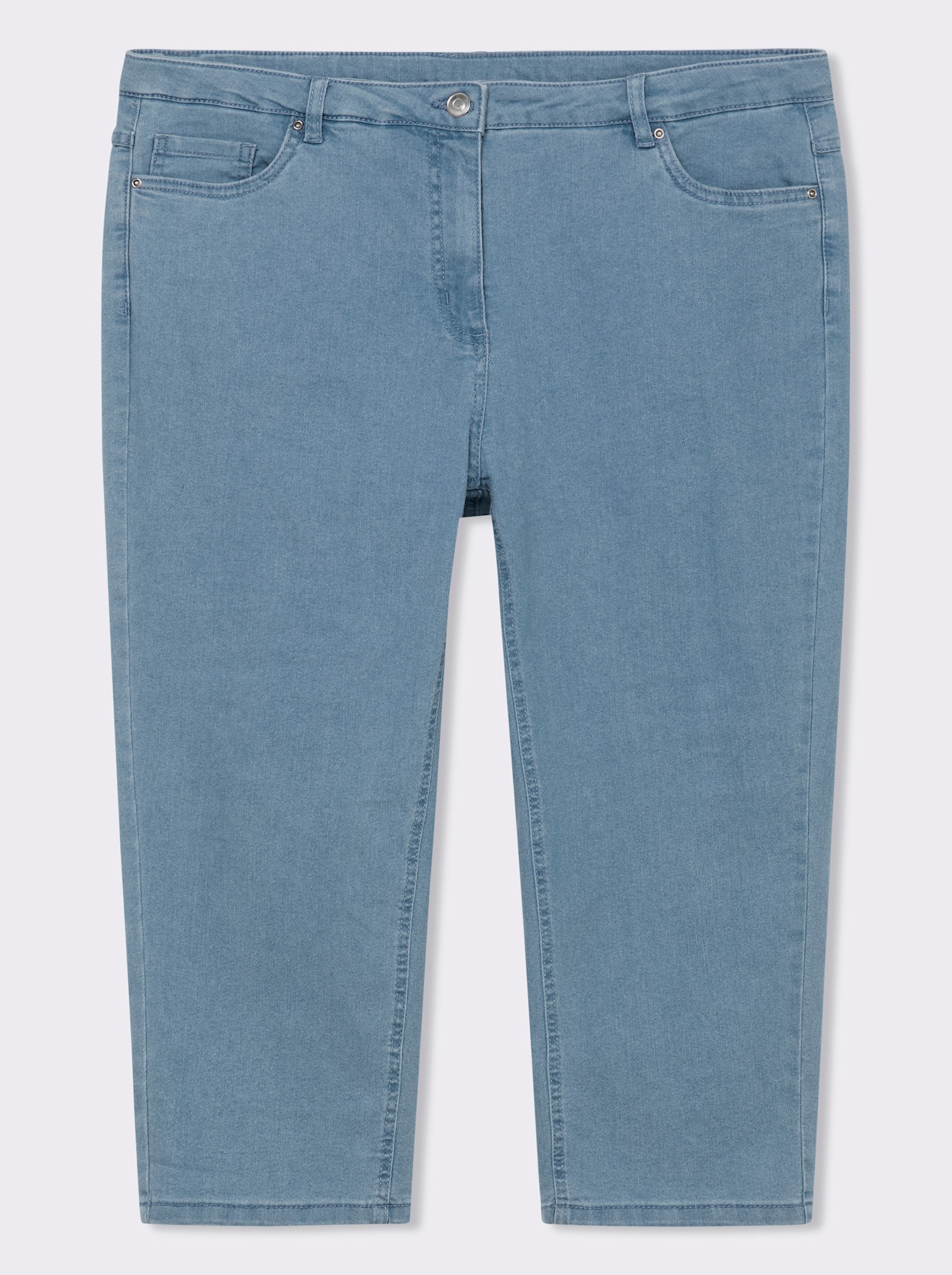 3/4-Jeans mit Bändchen-Verzierung - blue-bleached