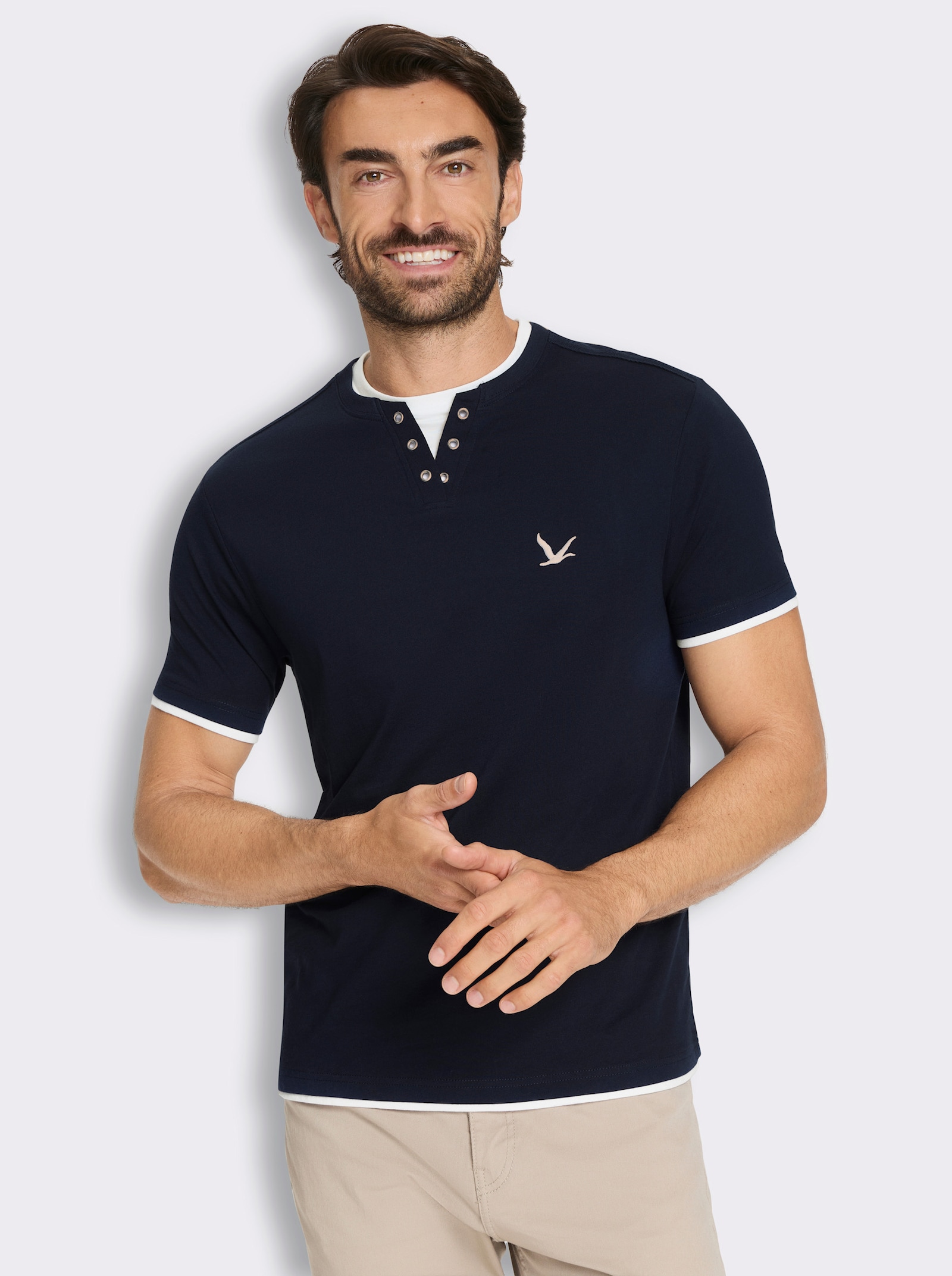 Kurzarmshirt im Doppelpack - marine + anthrazit