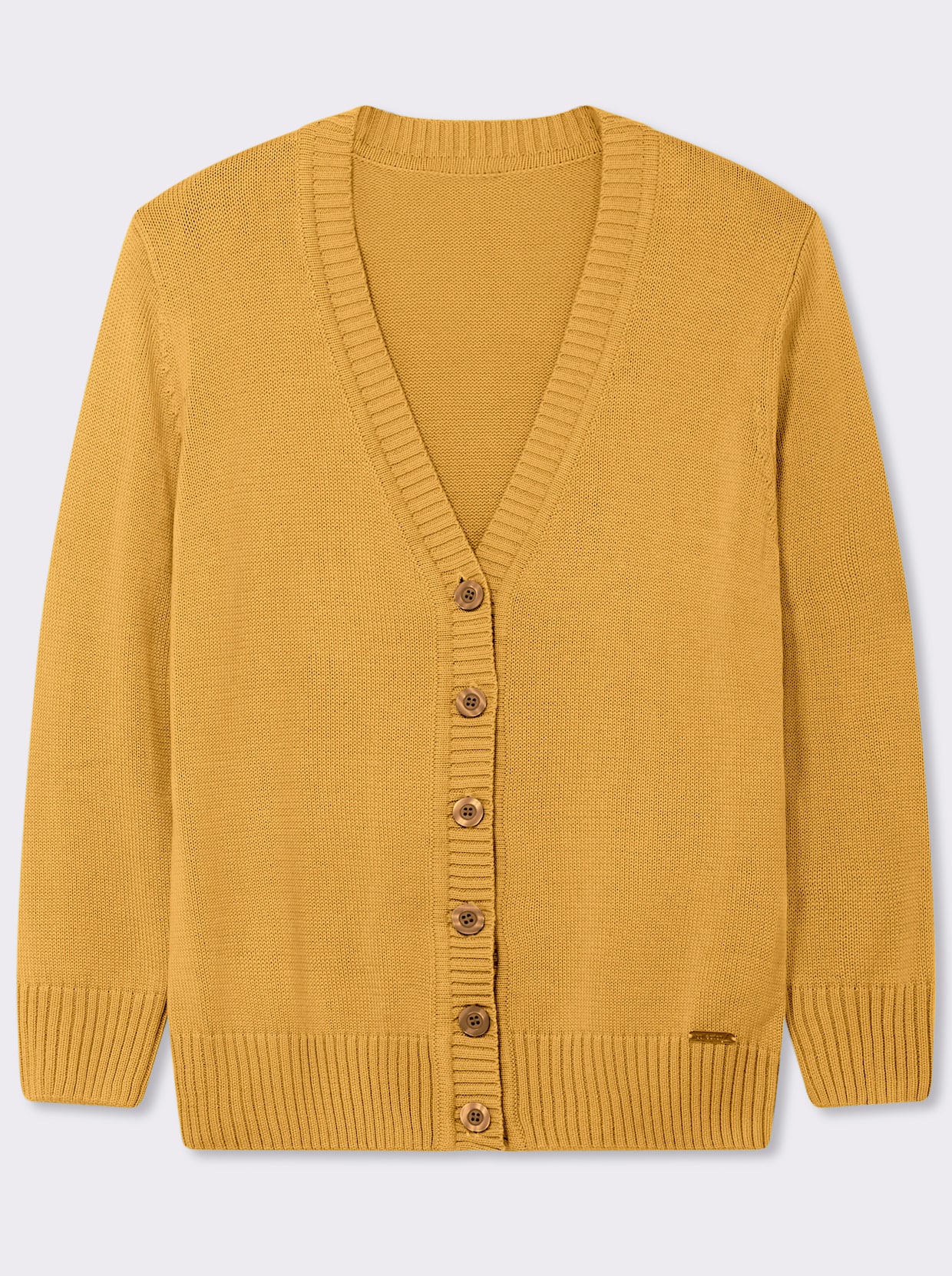 Strickjacke mit farblich abgestimmten Knöpfen - maisgelb