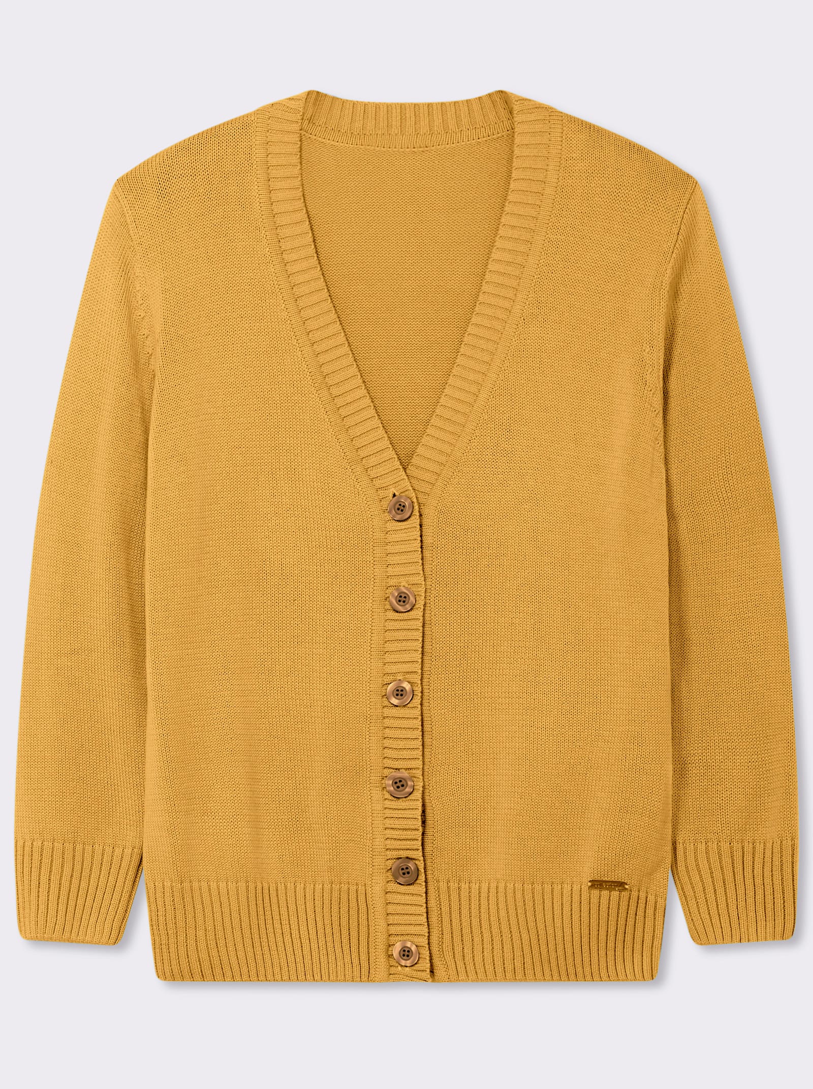 Strickjacke mit farblich abgestimmten Knöpfen - maisgelb