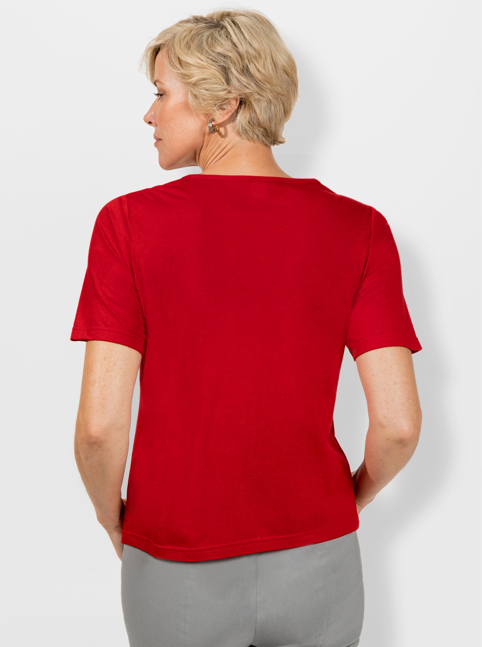 Shirt mit Spitze - rot