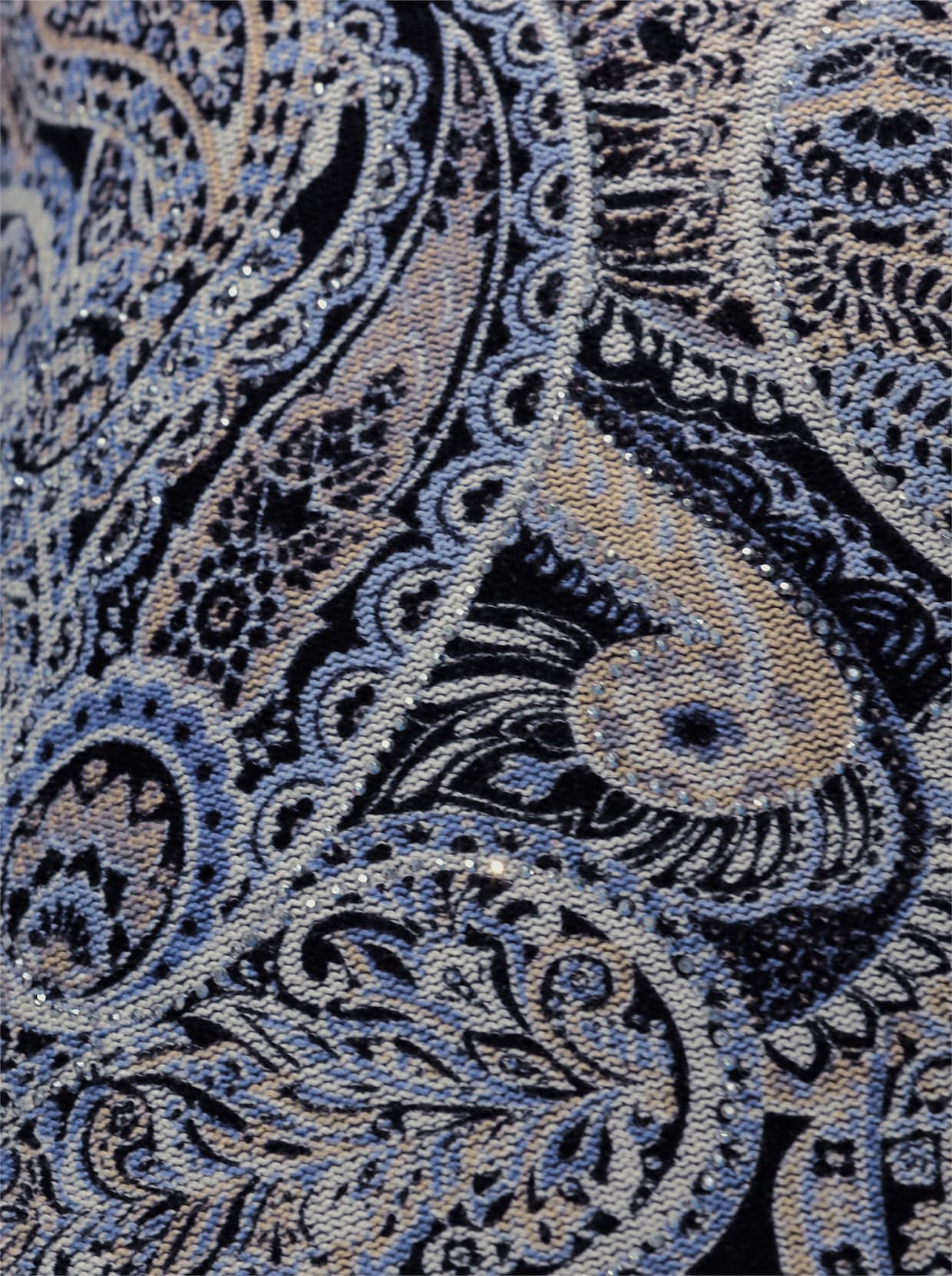 Langarm-Pullover - marine-eisblau-bedruckt