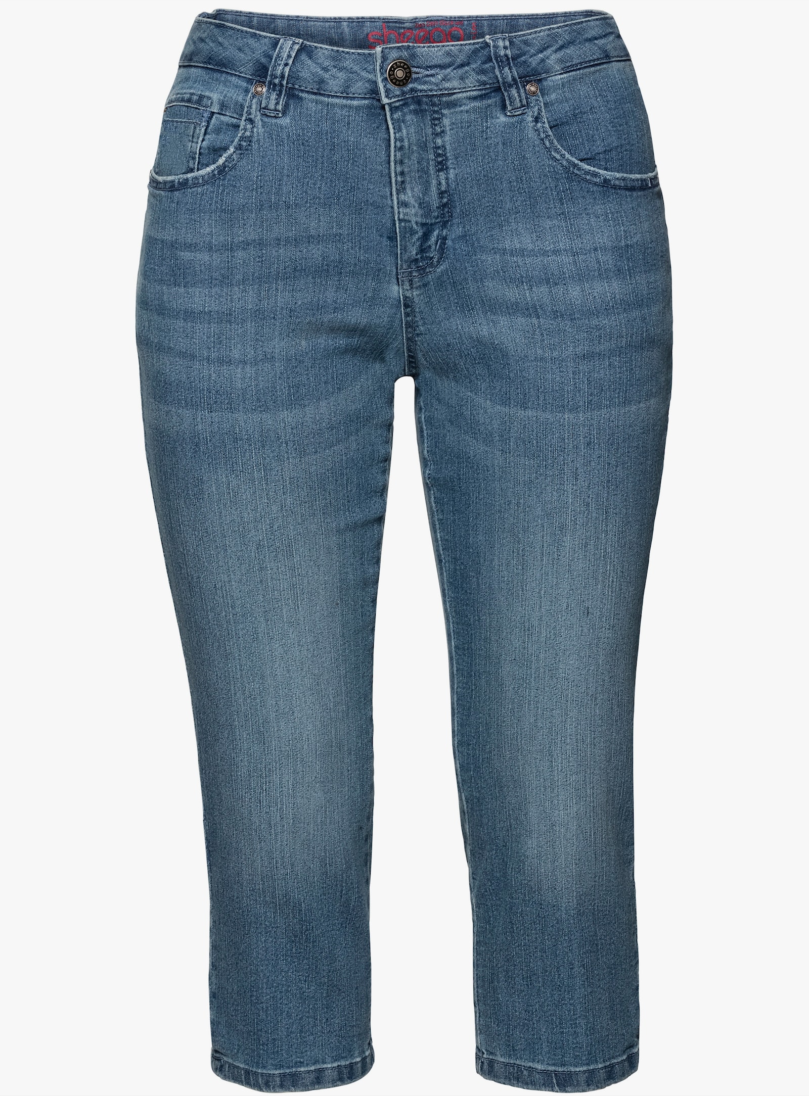 sheego Oprolbare capri-jeans - light blue-denim