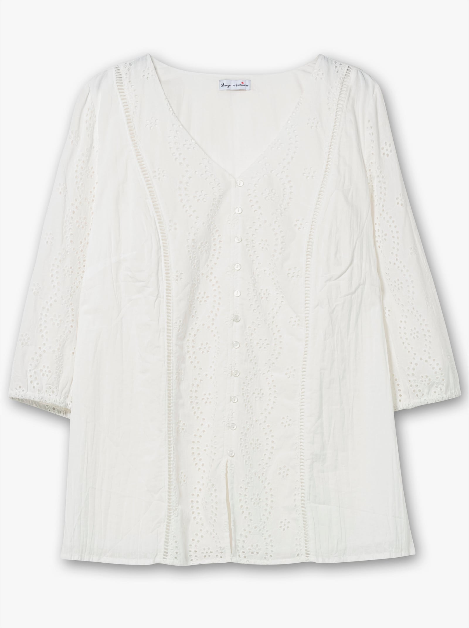sheego by Joe Browns Tunika mit Lochstickerei - weiß
