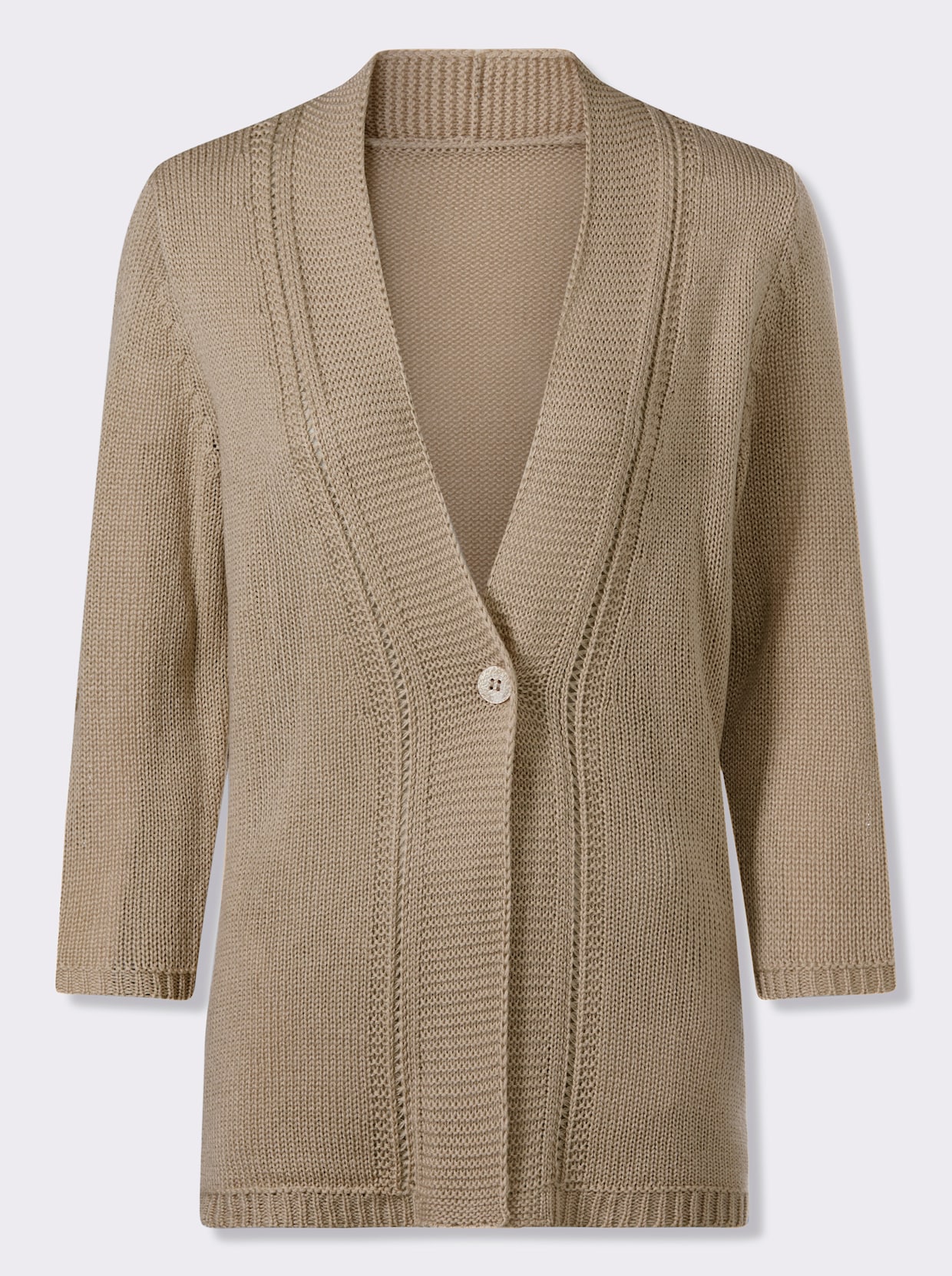 Strickjacke mit 3/4-Ärmeln - beige