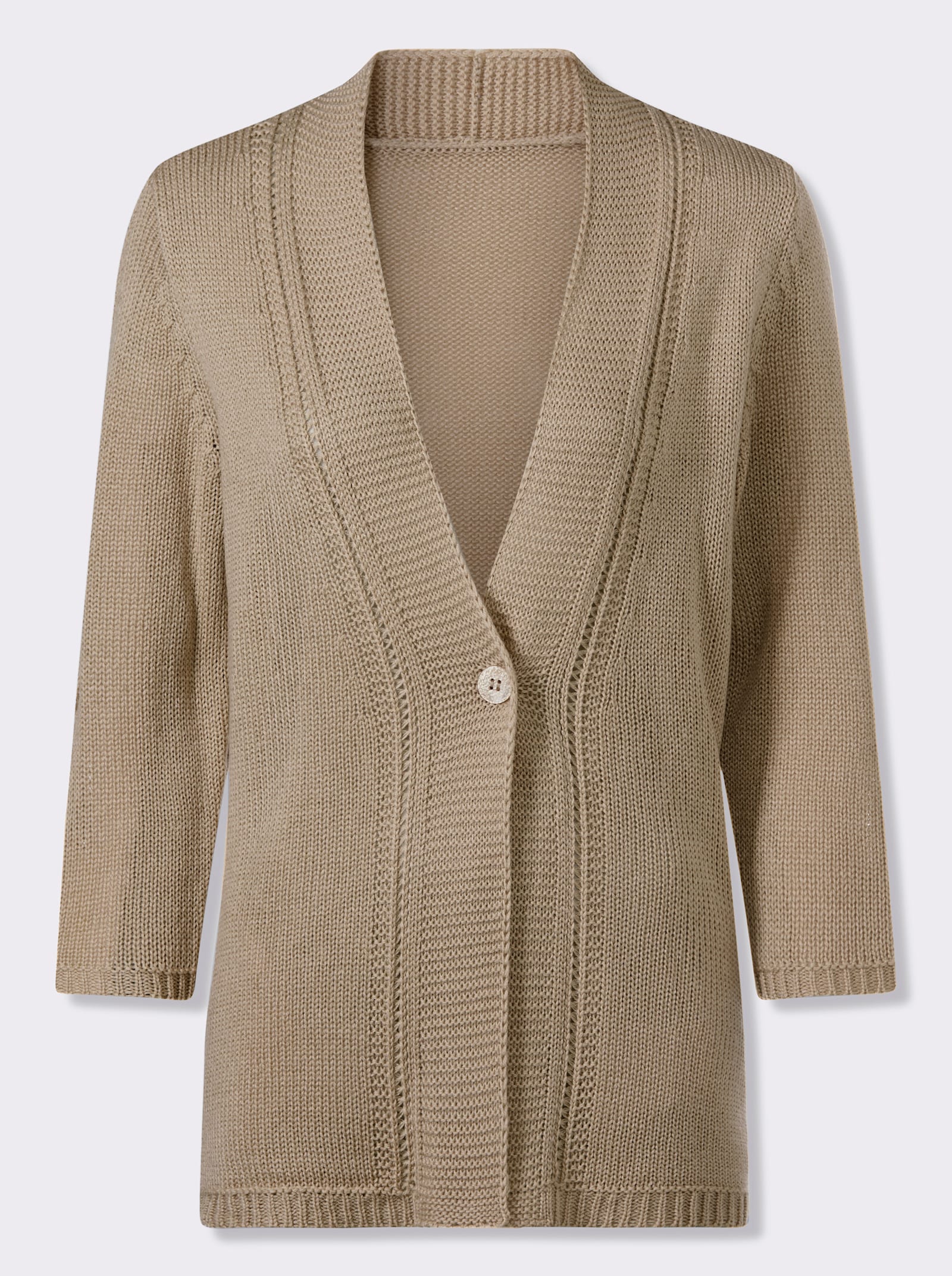 Strickjacke mit 3/4-Ärmeln - beige