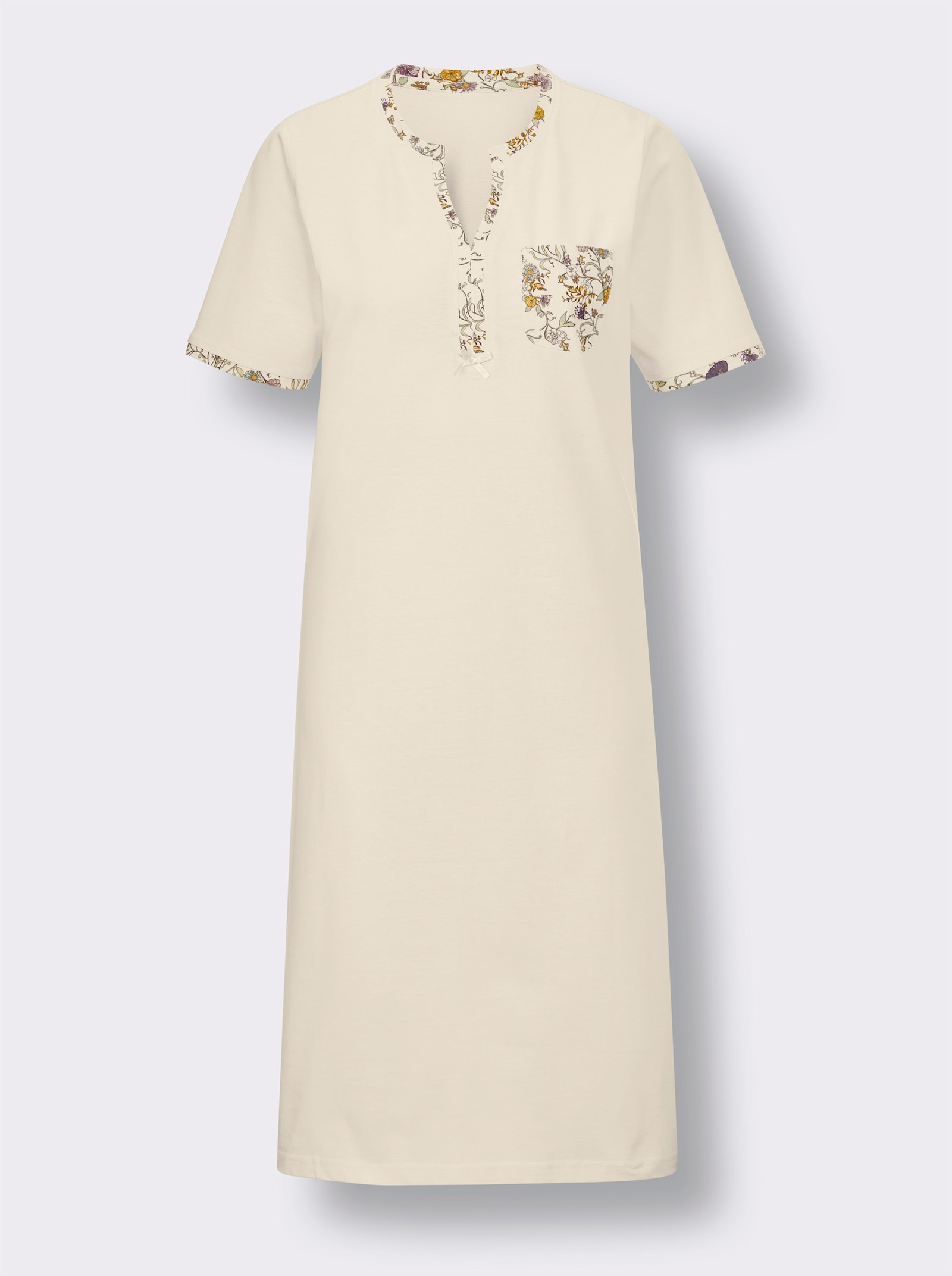 wäschepur Nachthemden met zijsplitten - champagne + champagne bedrukt