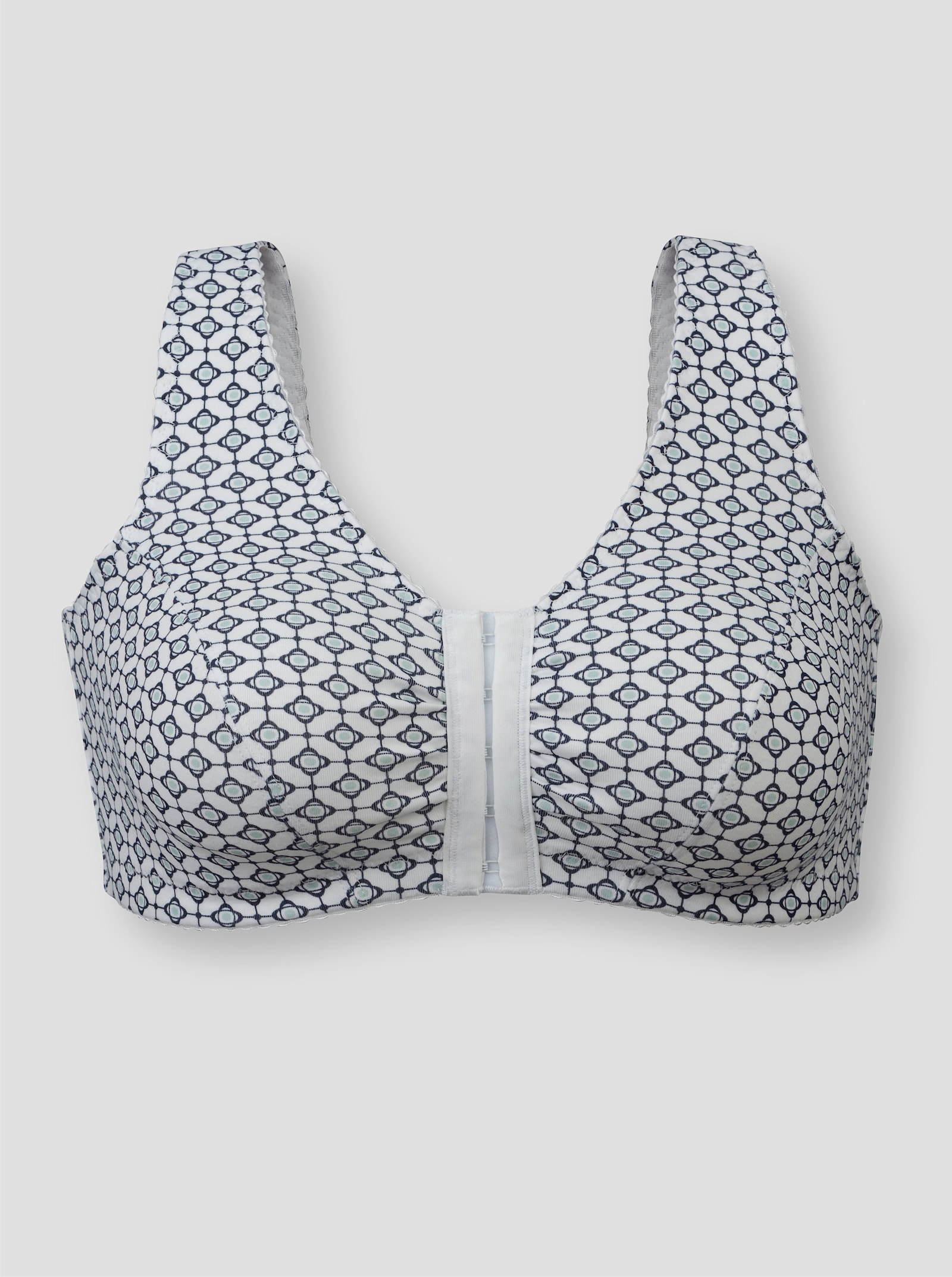 Avlastande BH utan bygel i dubbelpack - marin-med tryck + kalkmint-med tryck