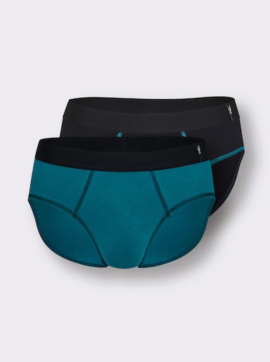 wäschepur men Slip - aquapetrol + schwarz