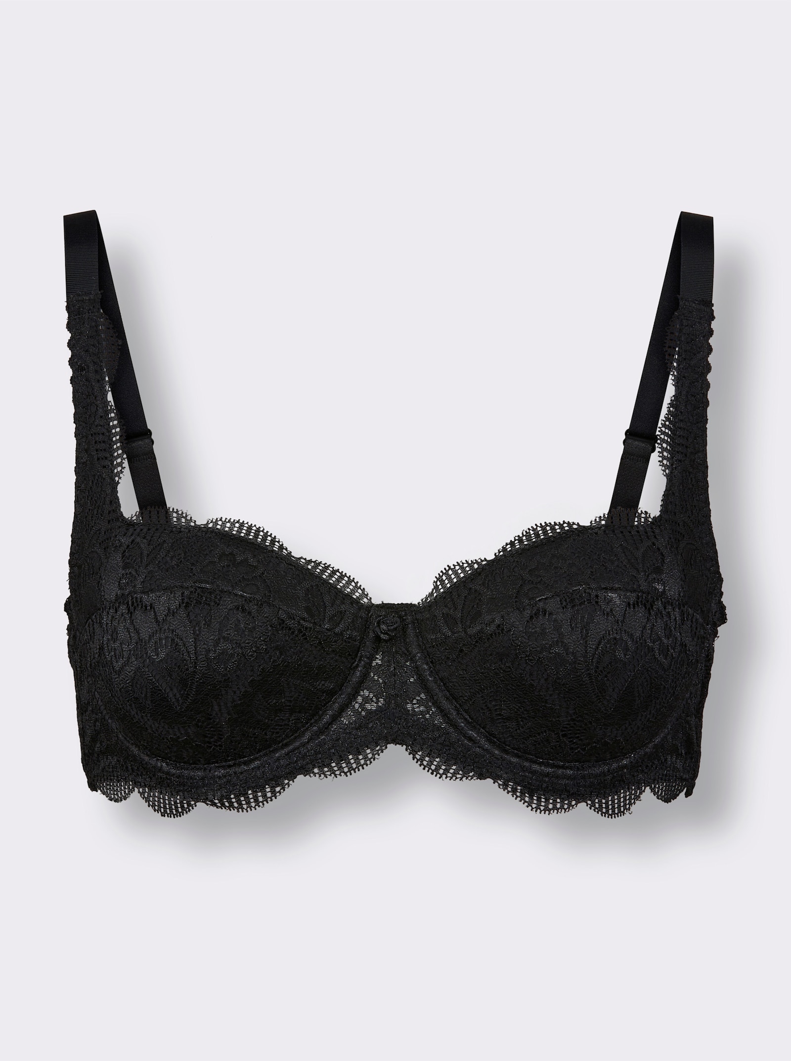 Susa Soutien-gorge balconnet à armatures avec bordure brodée - noir